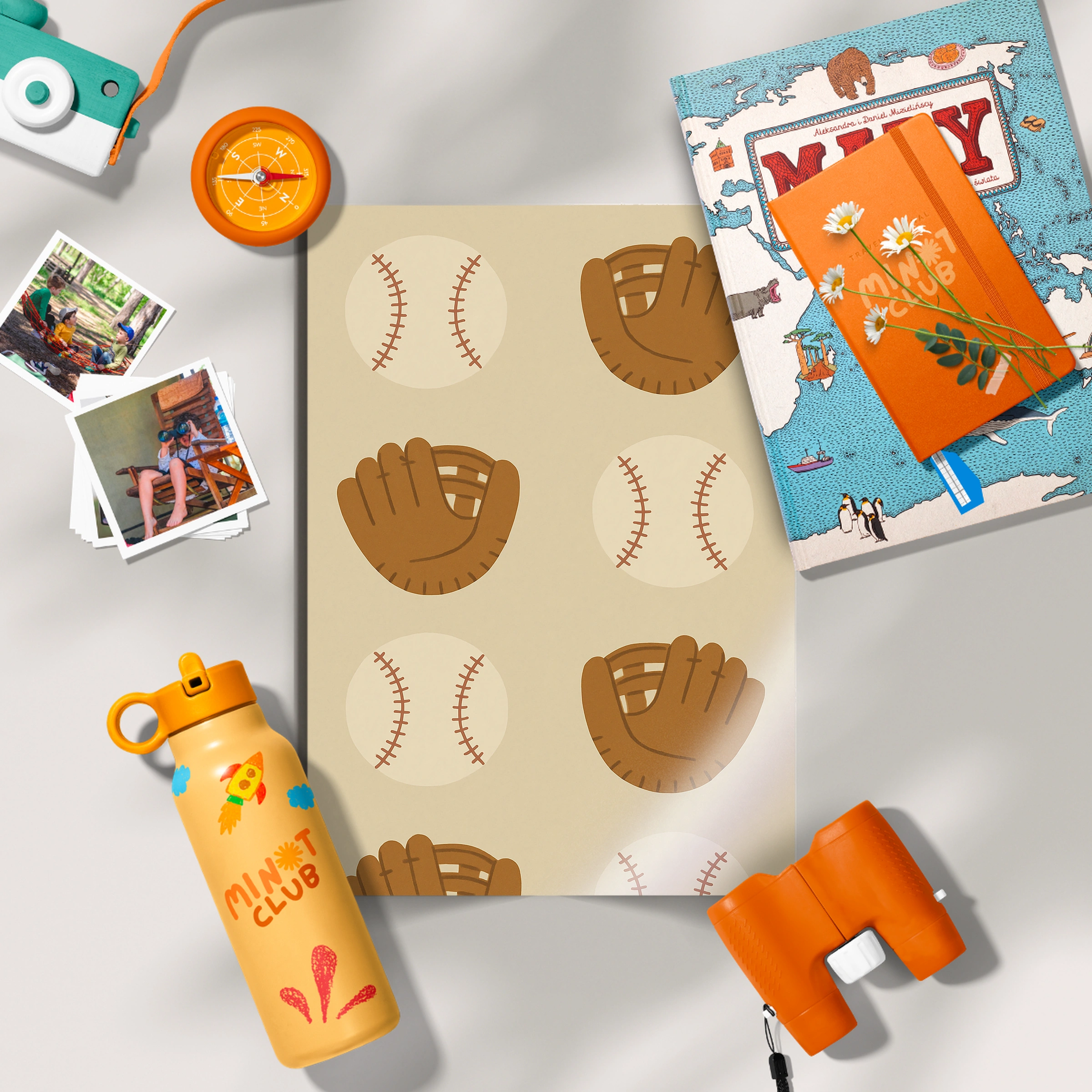 Baseball Gloves Pattern Two Nursery Print