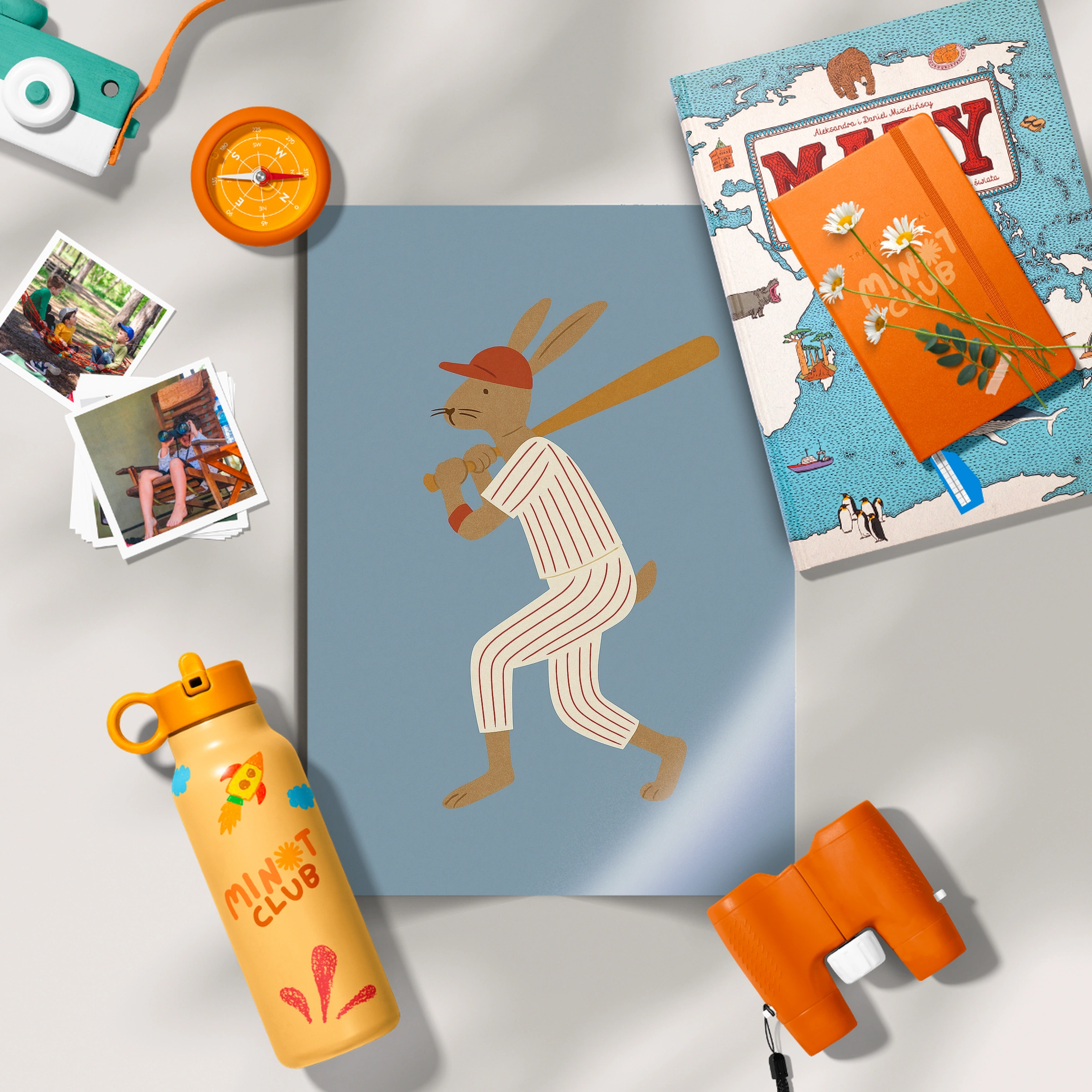 Baseball Rabbit Nursery Print