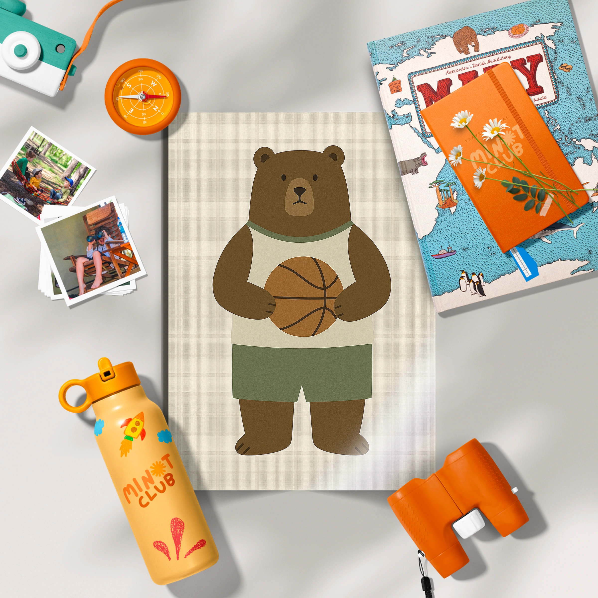 Basketball Bear Nursery Print