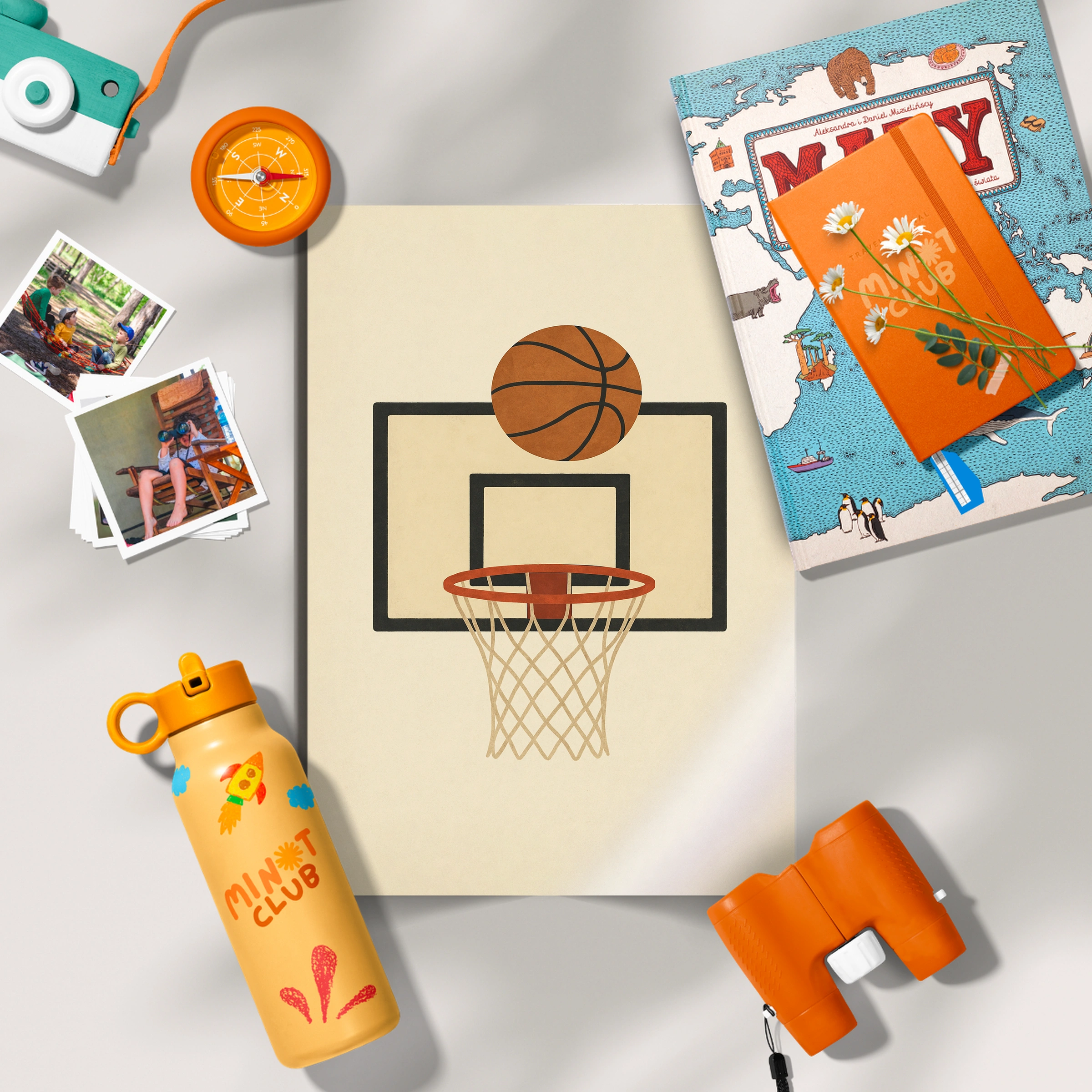 Basketball Hoop Two Nursery Print - flat lay nursery decor print