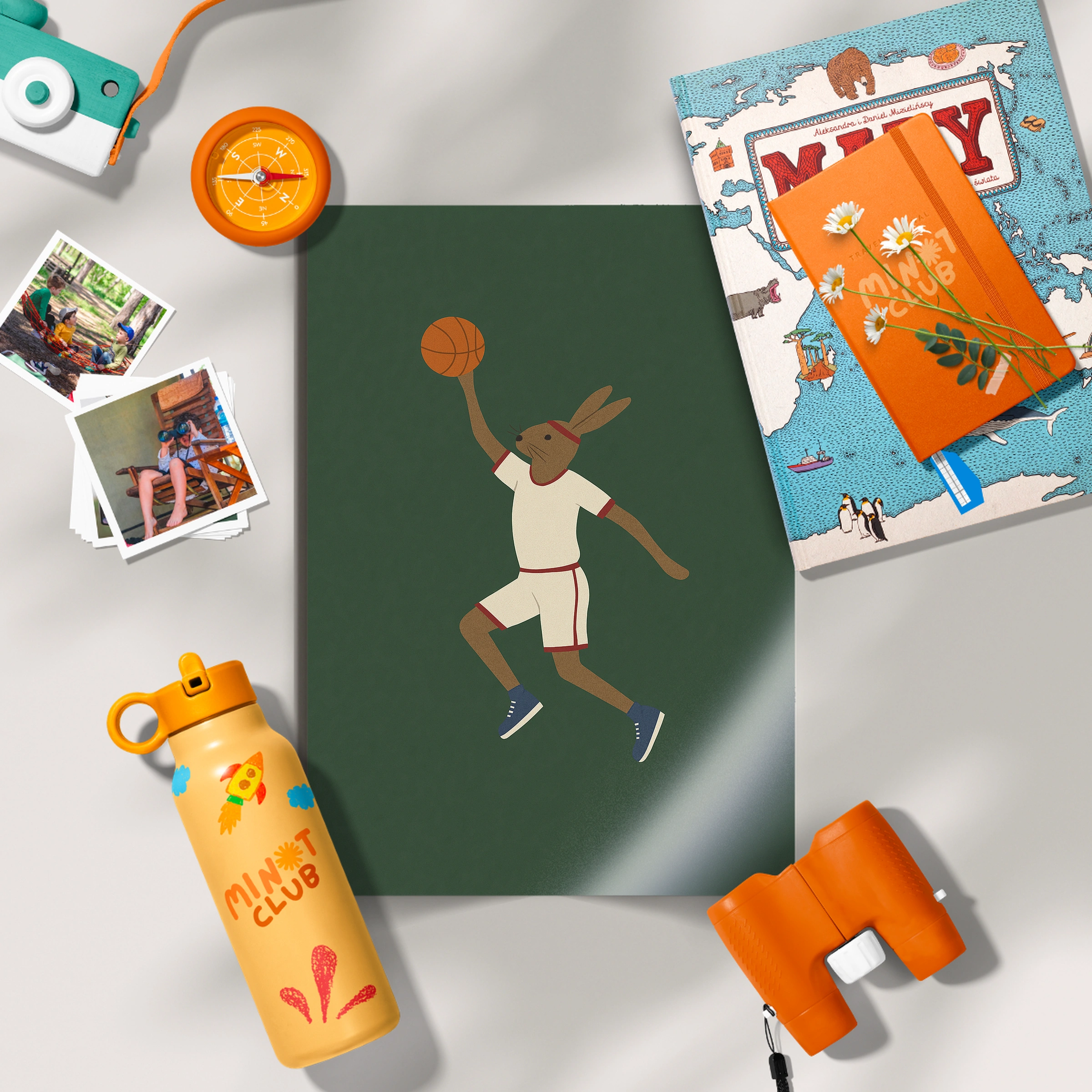 Basketball Rabbit Two Nursery Print