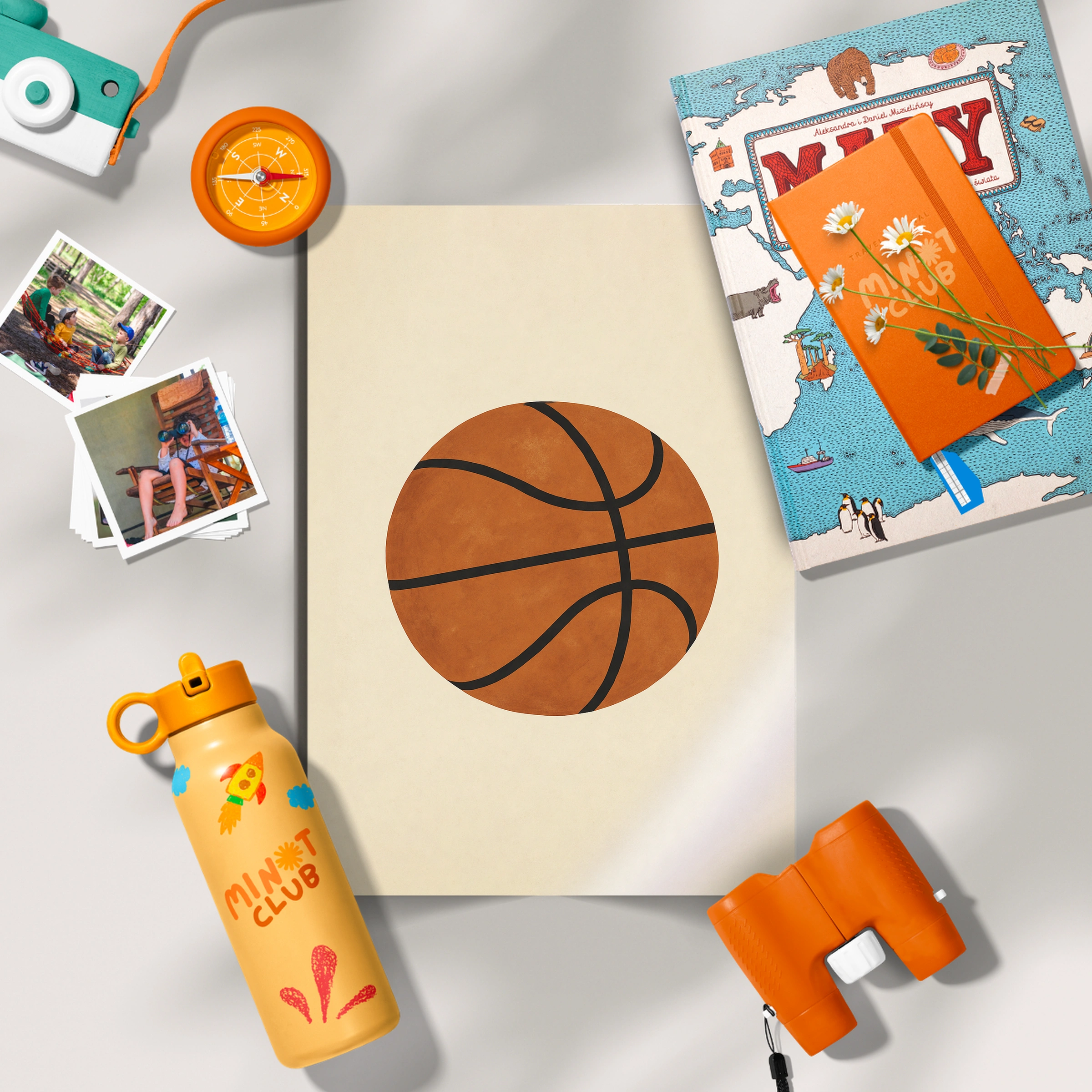 Basketball Two Nursery Print - flat lay nursery decor print