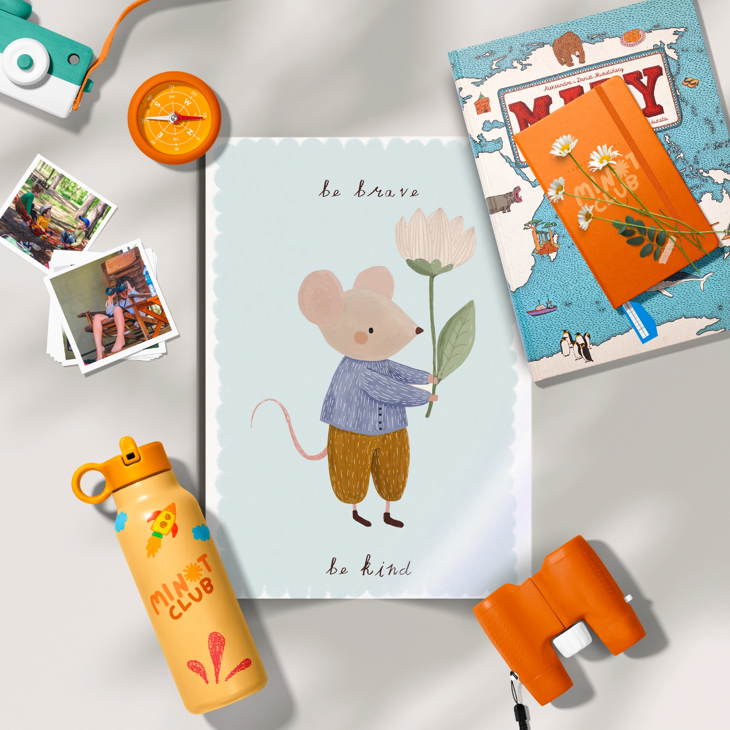 Be Brave Be Kind Mouse Nursery Print