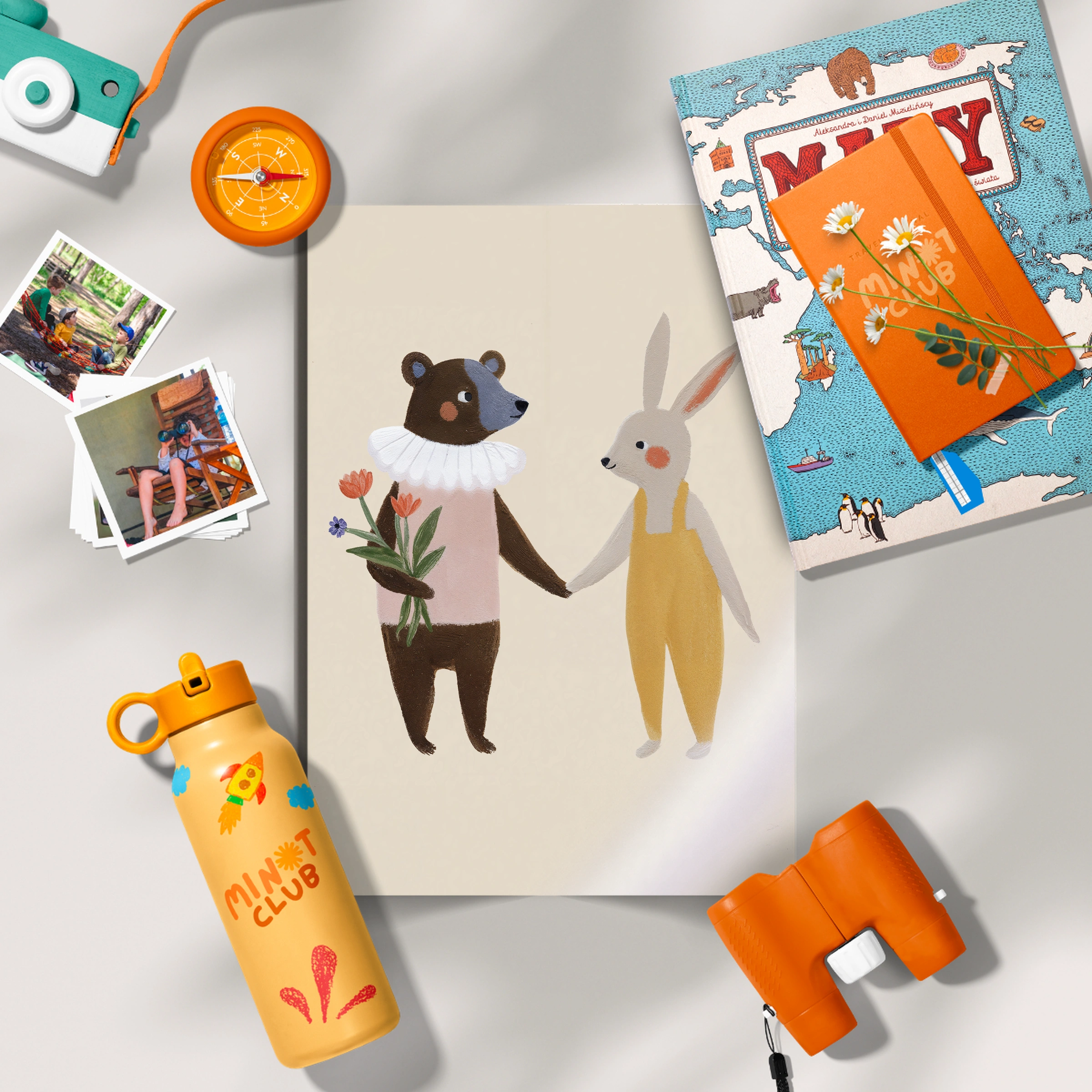 Bear and Bunny Nursery Print