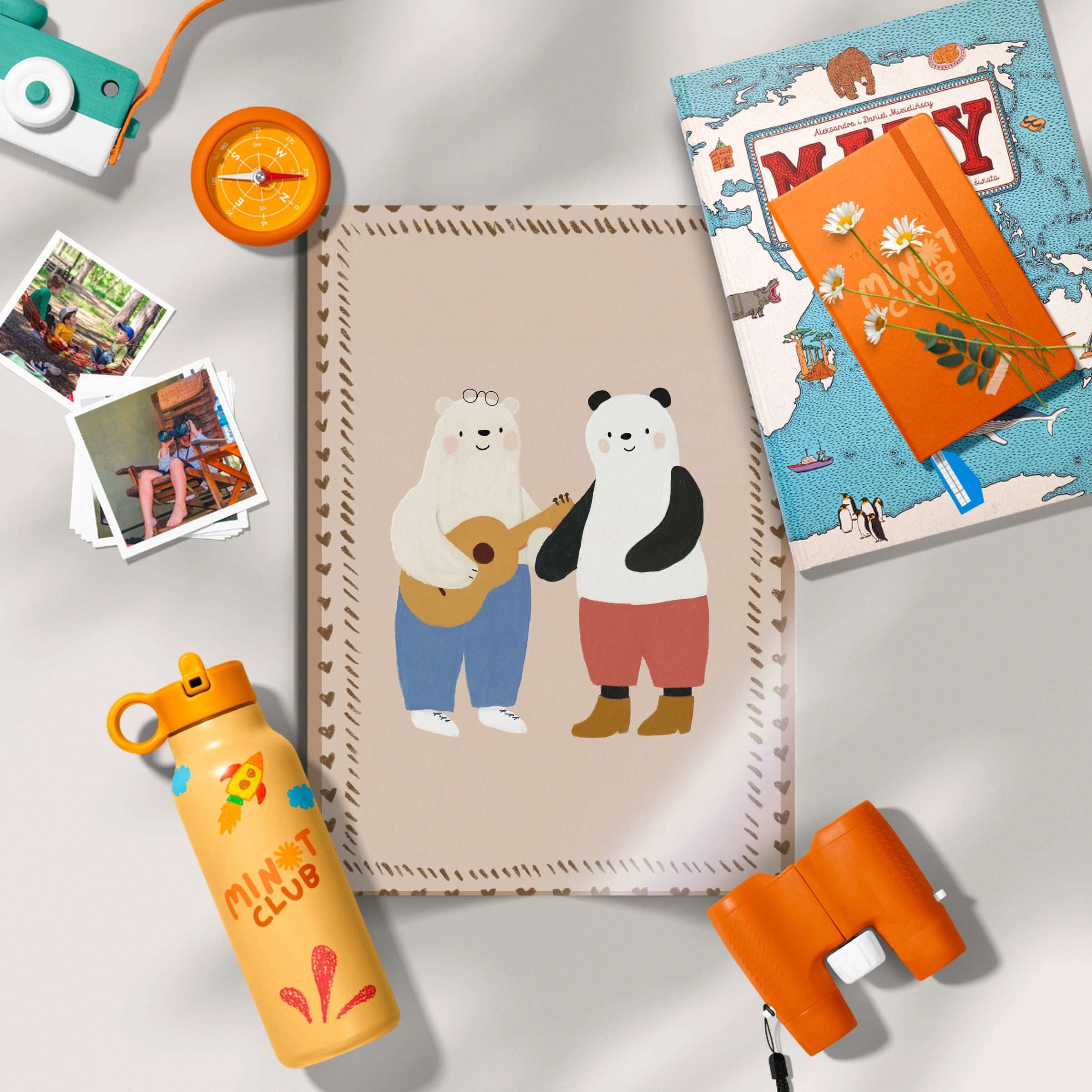 Bear and Panda Band Nursery Print