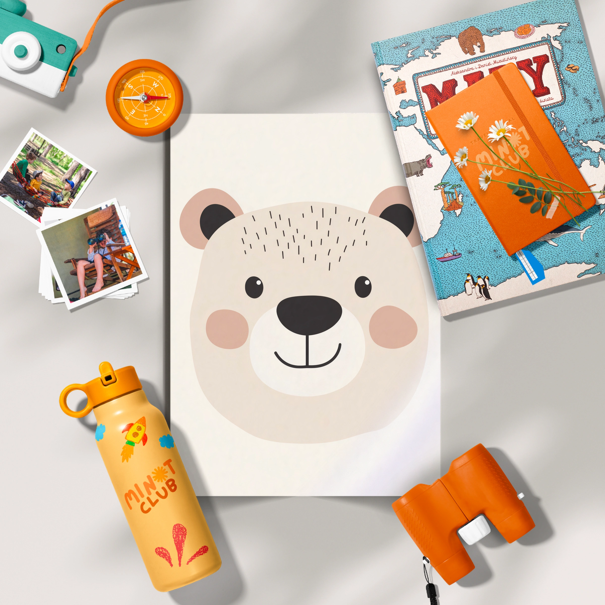 Bear Face Nursery Print