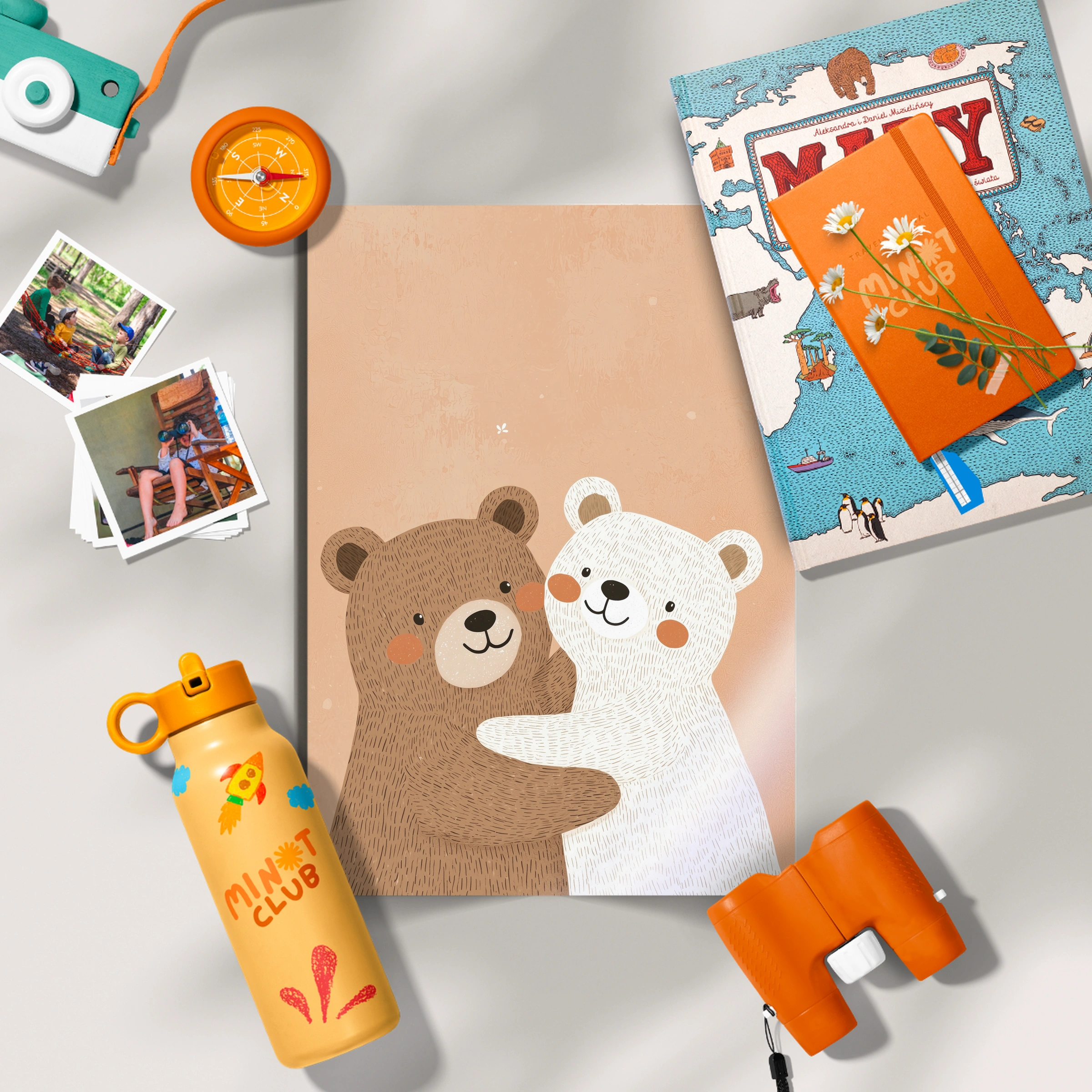 Bear Family Hug Nursery Print