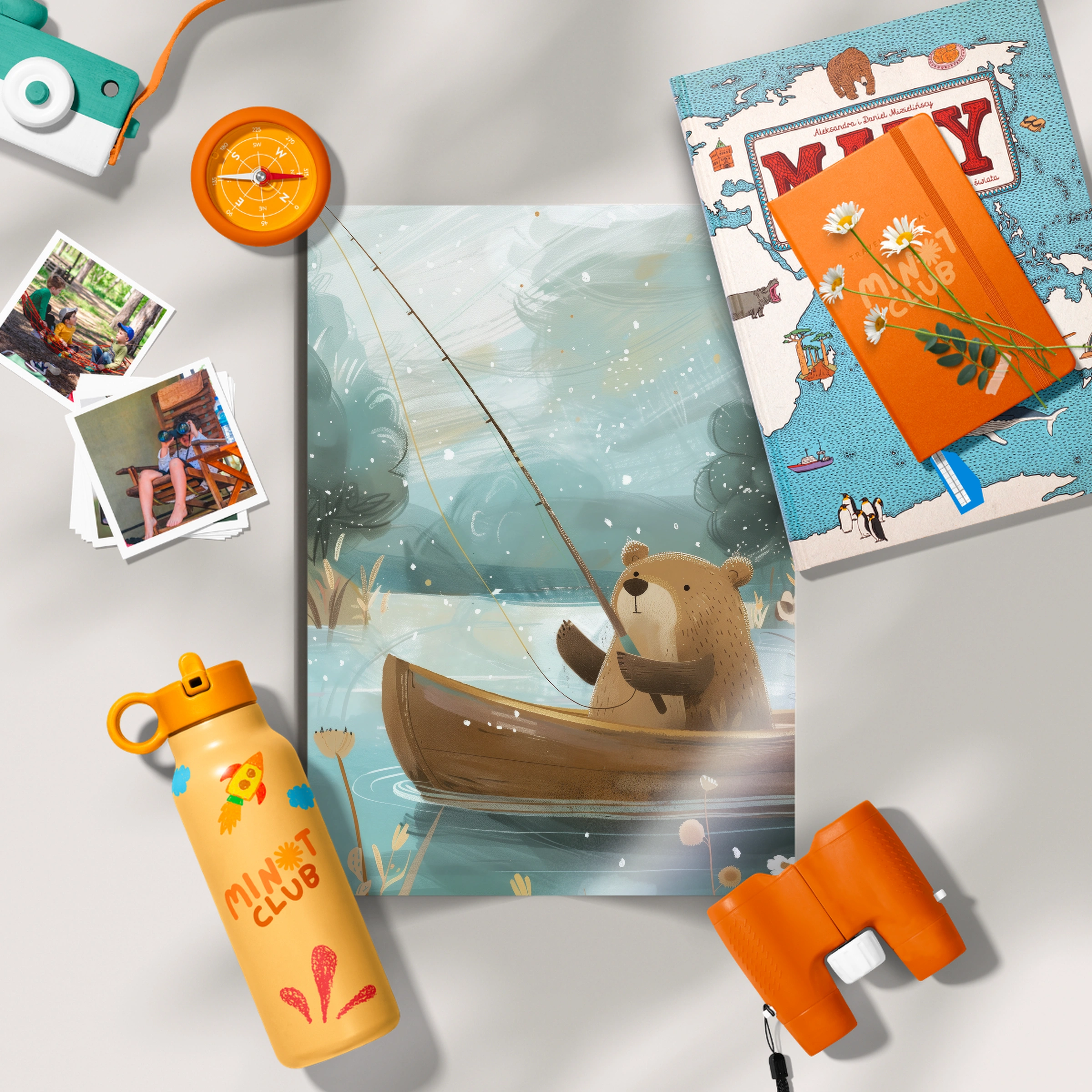 Bear Fishing Nursery Print
