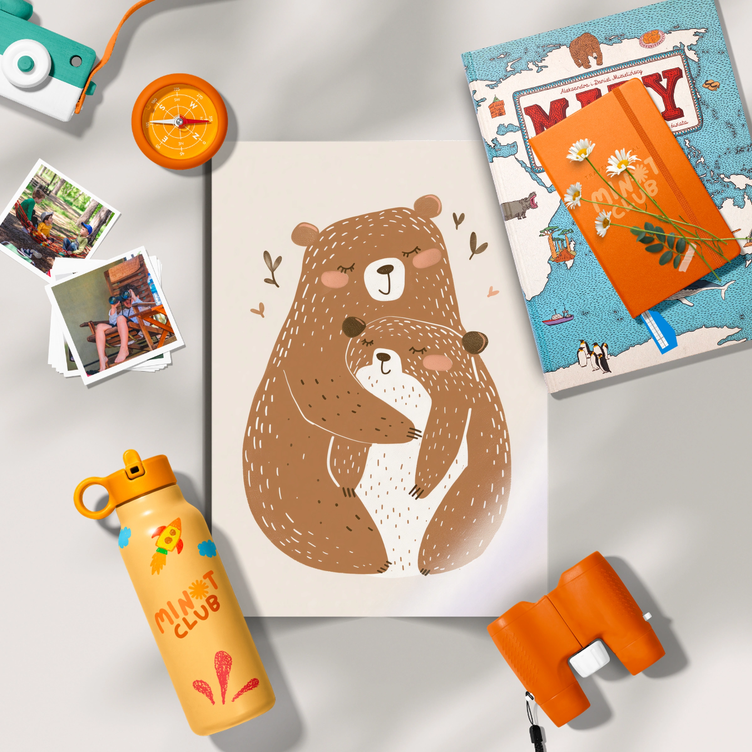 Bears Hugging Nursery Print