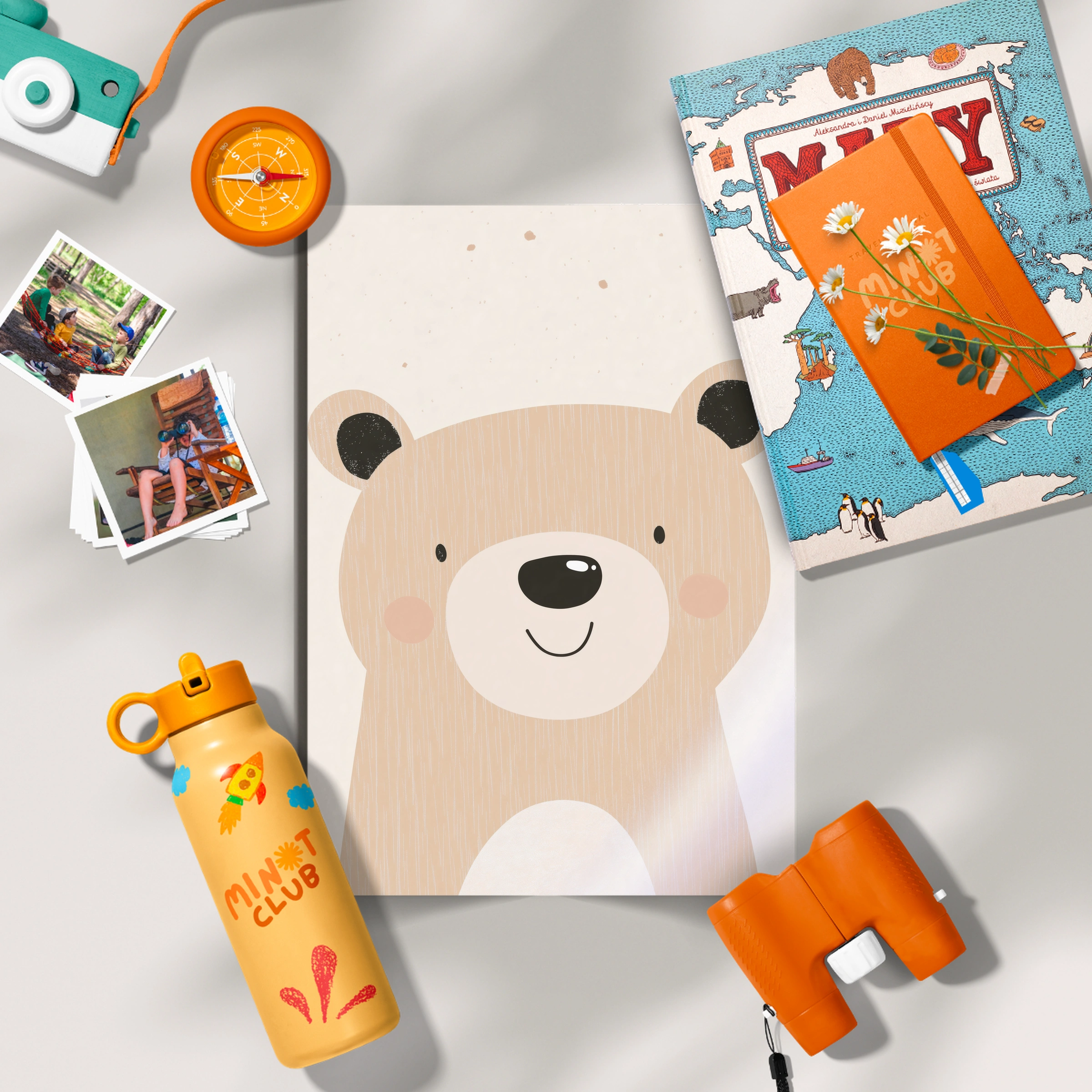 Beige Bear Nursery Print