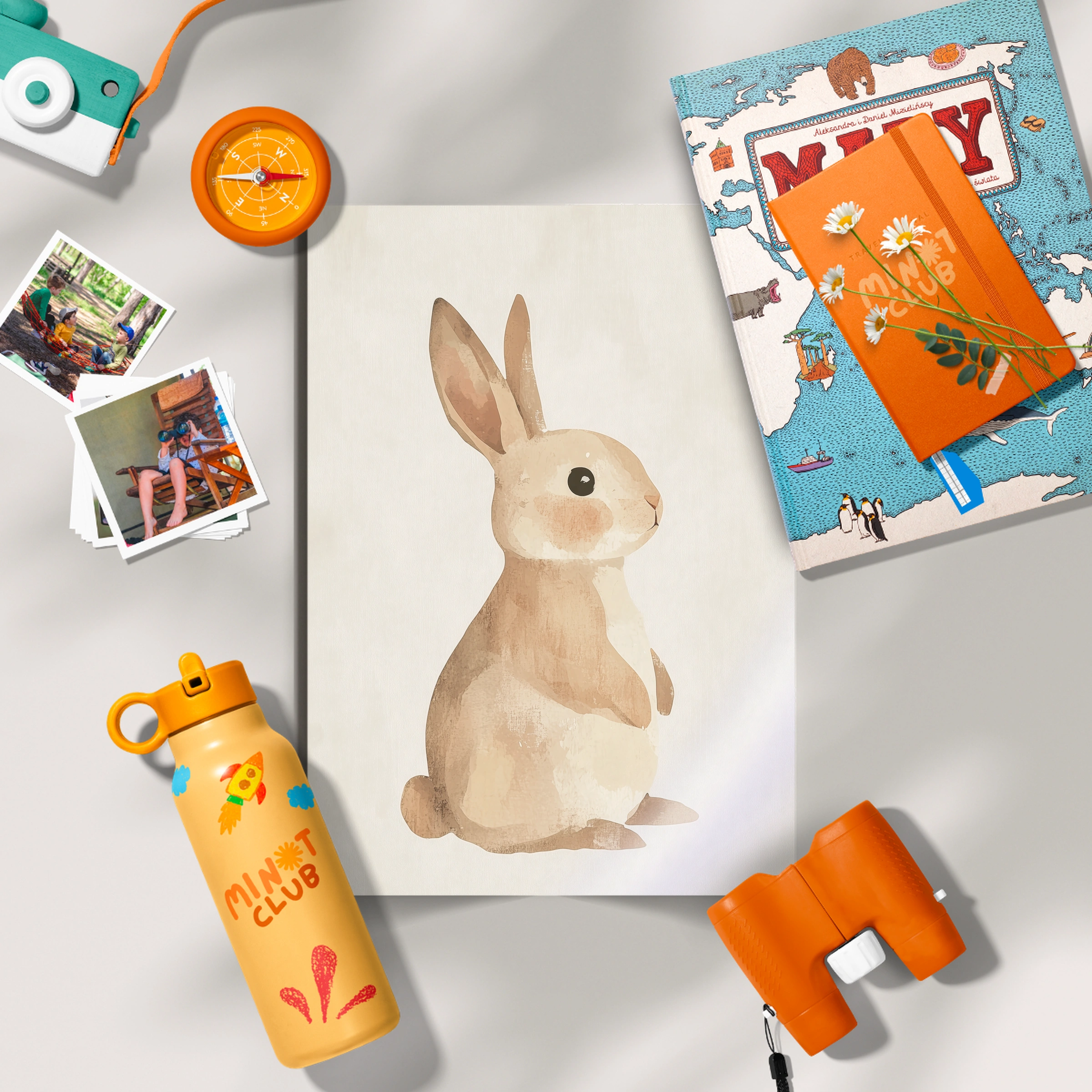 Beige Rabbit Nursery Print