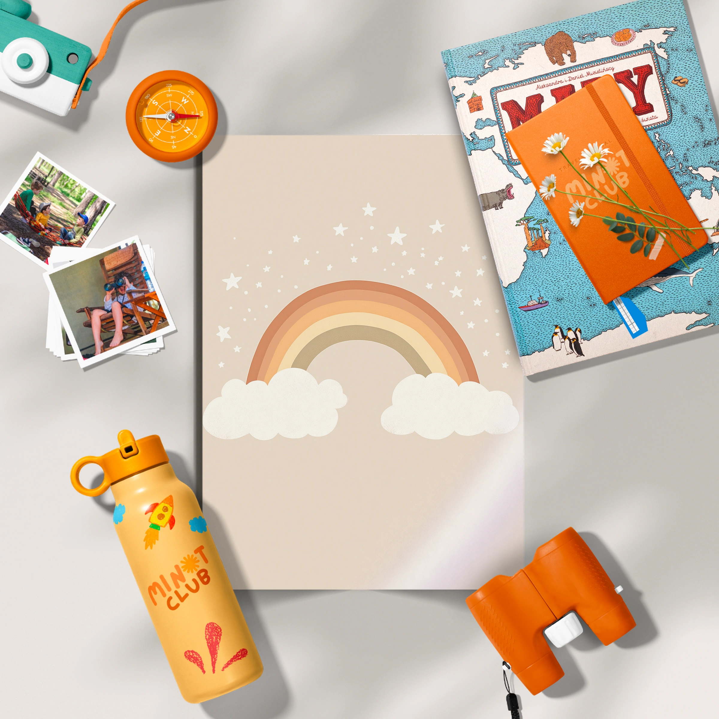 Beige Rainbow Nursery Print