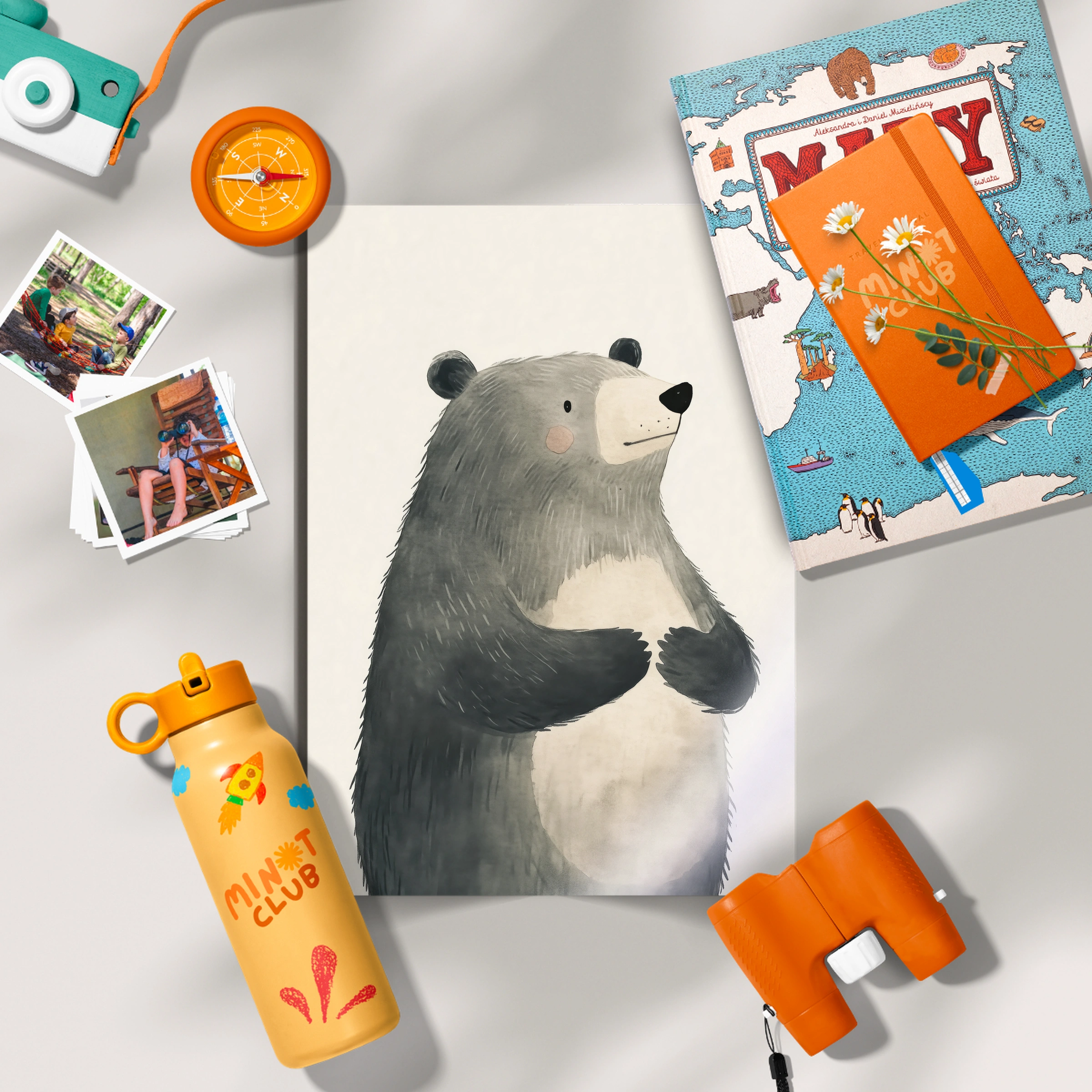 Black and White Bear Nursery Print