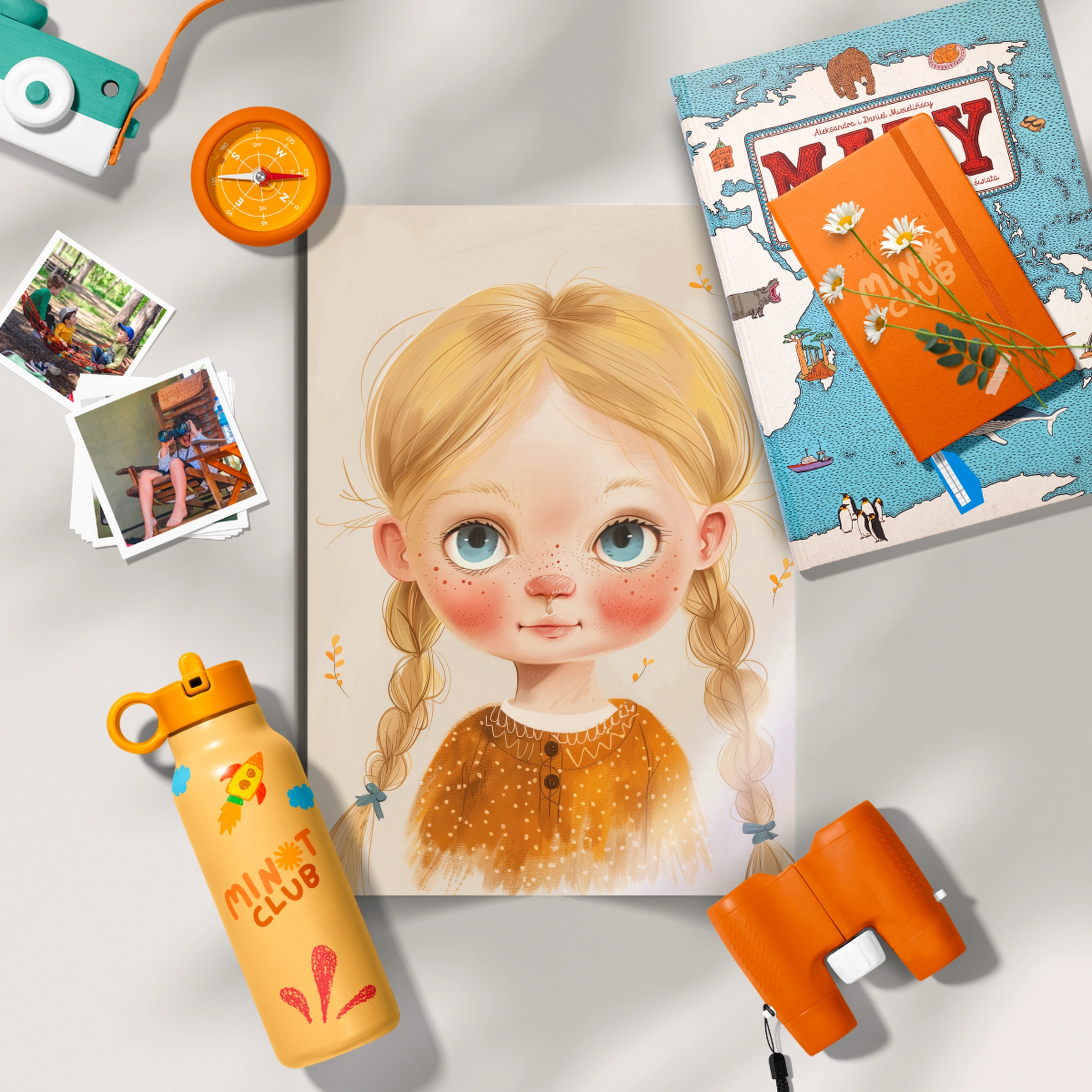 Blonde Girl with Braids Nursery Print