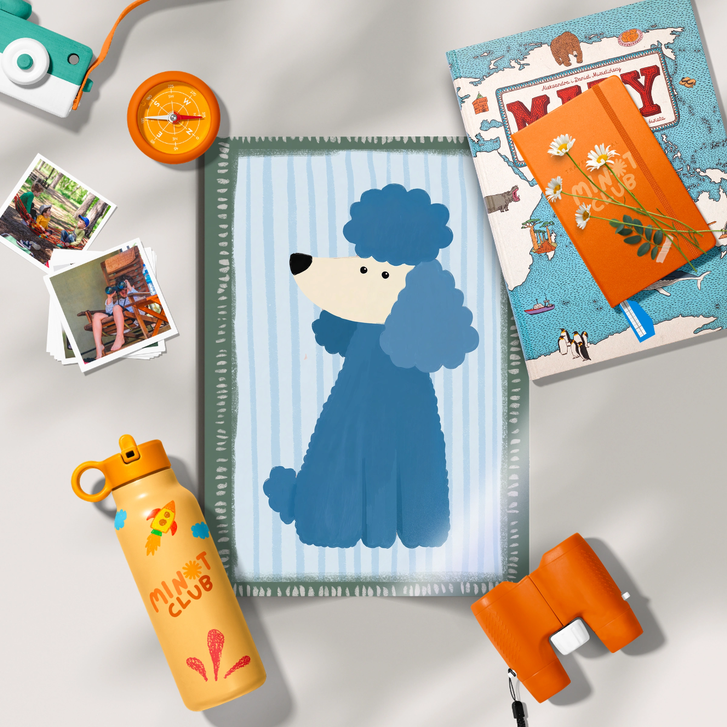 Blue Poodle Nursery Print