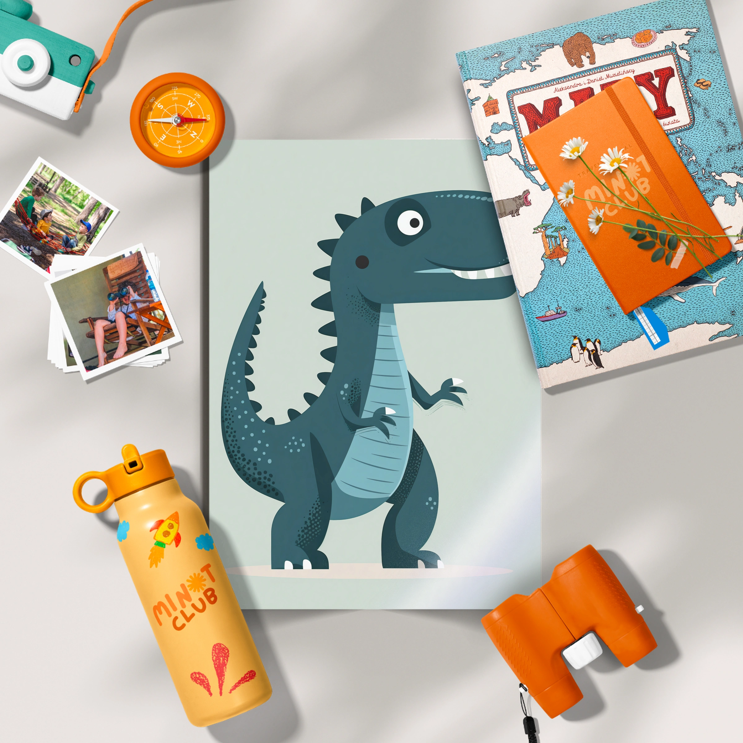Blue T-Rex Nursery Print