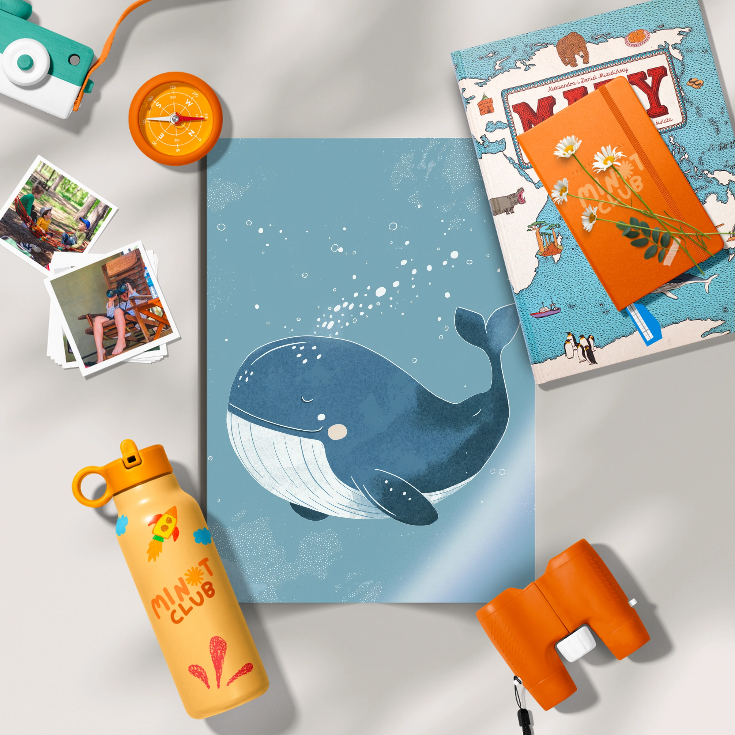 Blue Whale Nursery Print