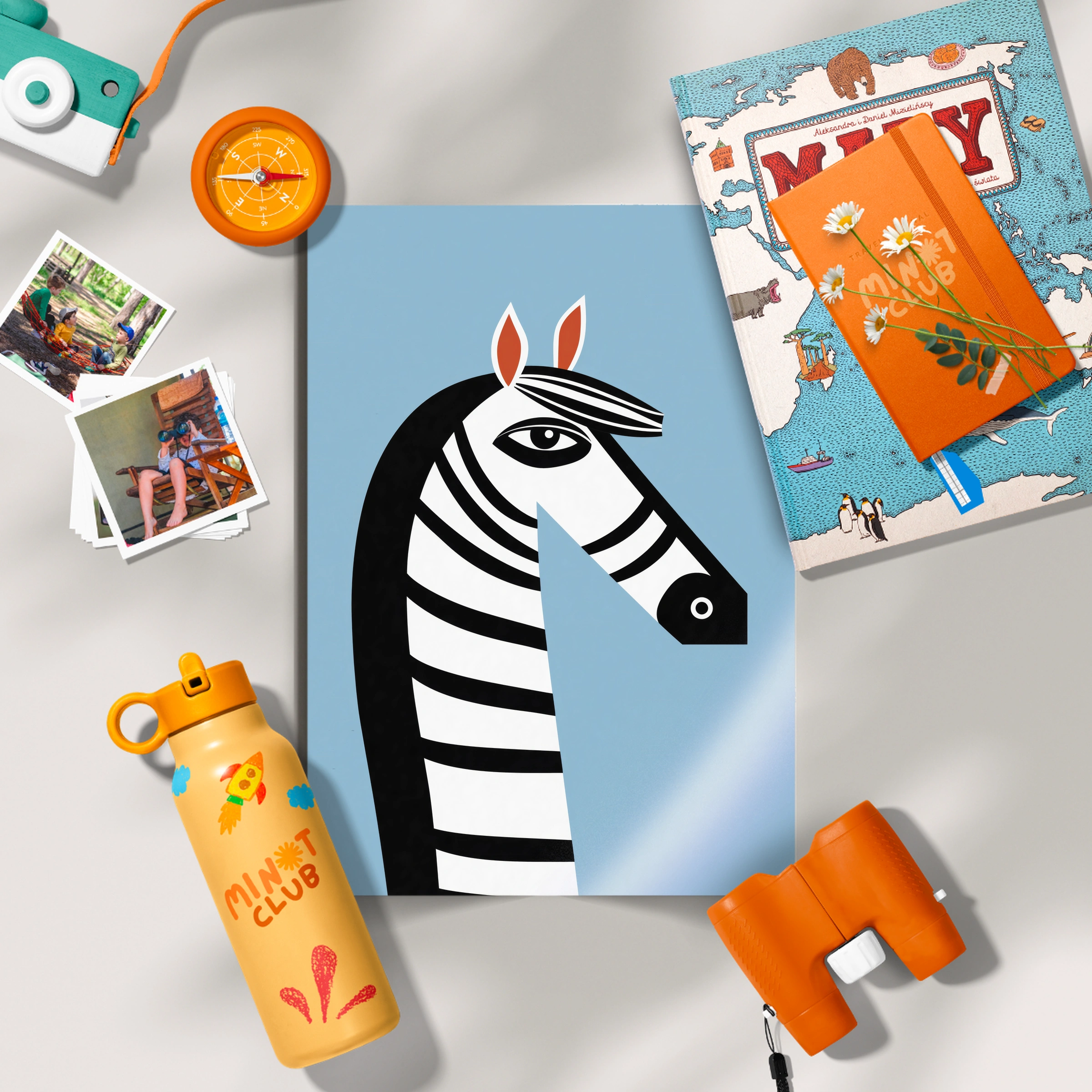 Blue Zebra Nursery Print
