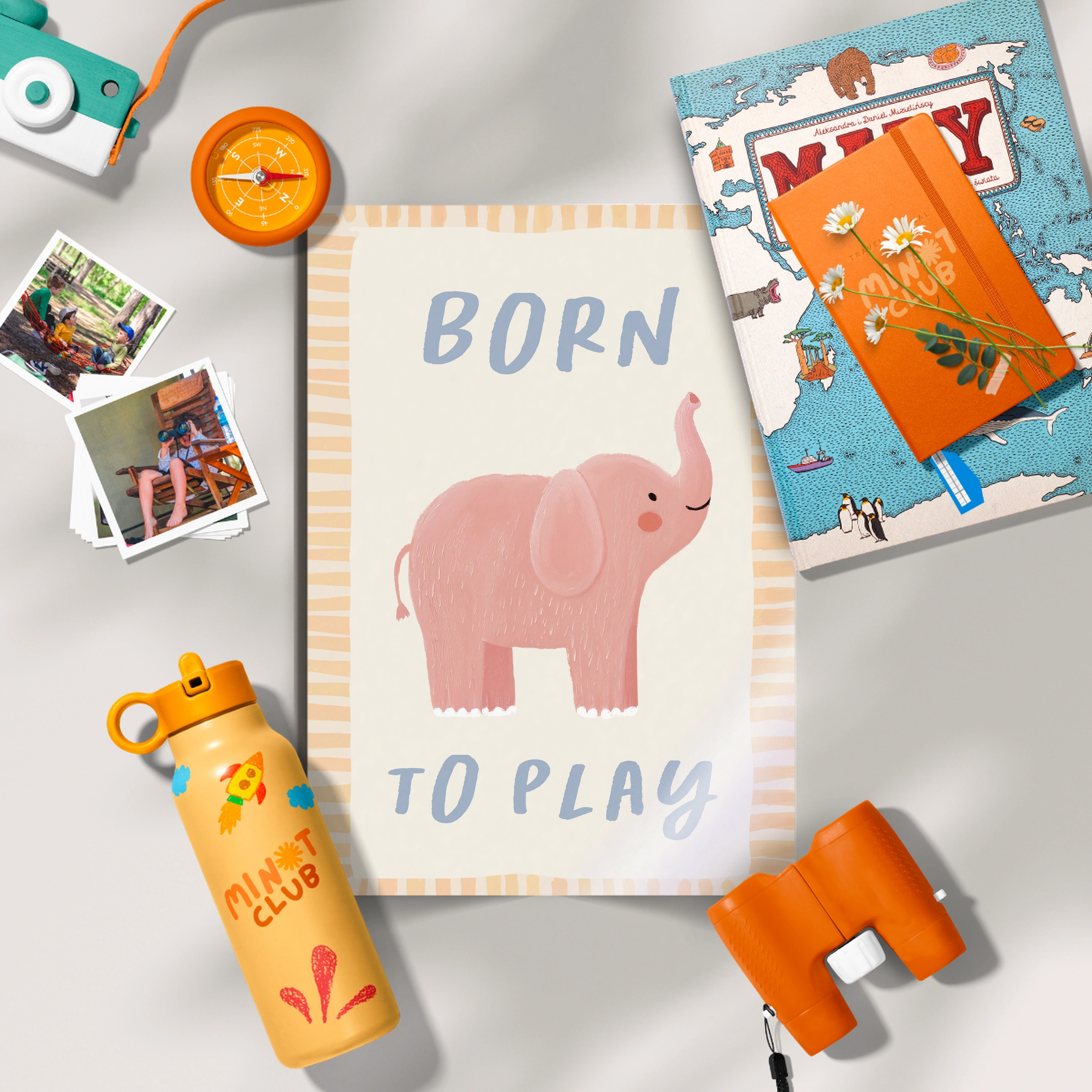 Born To Play Elephant Nursery Print
