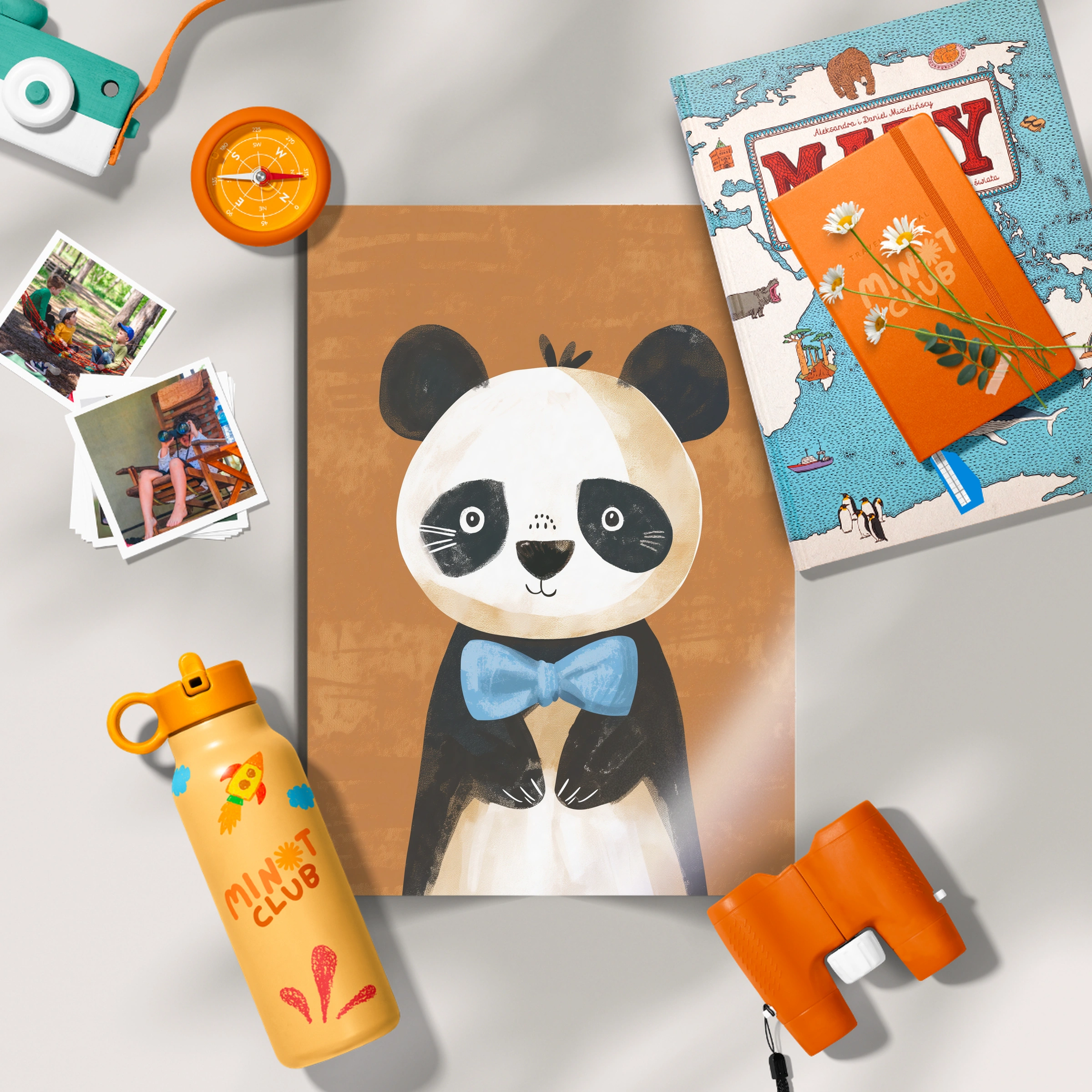 Bow Tie Panda Nursery Print