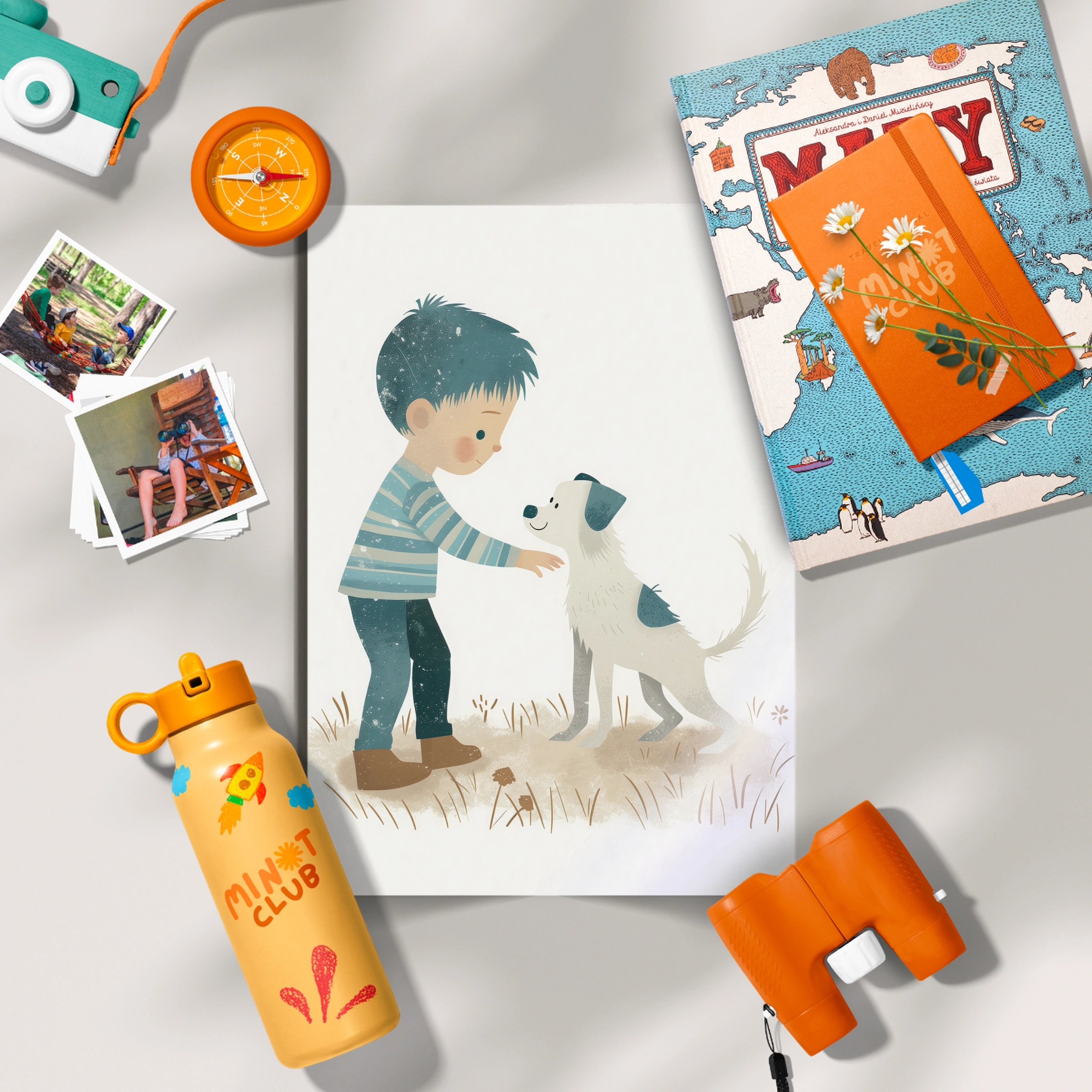 Boy and His Dog Nursery Print