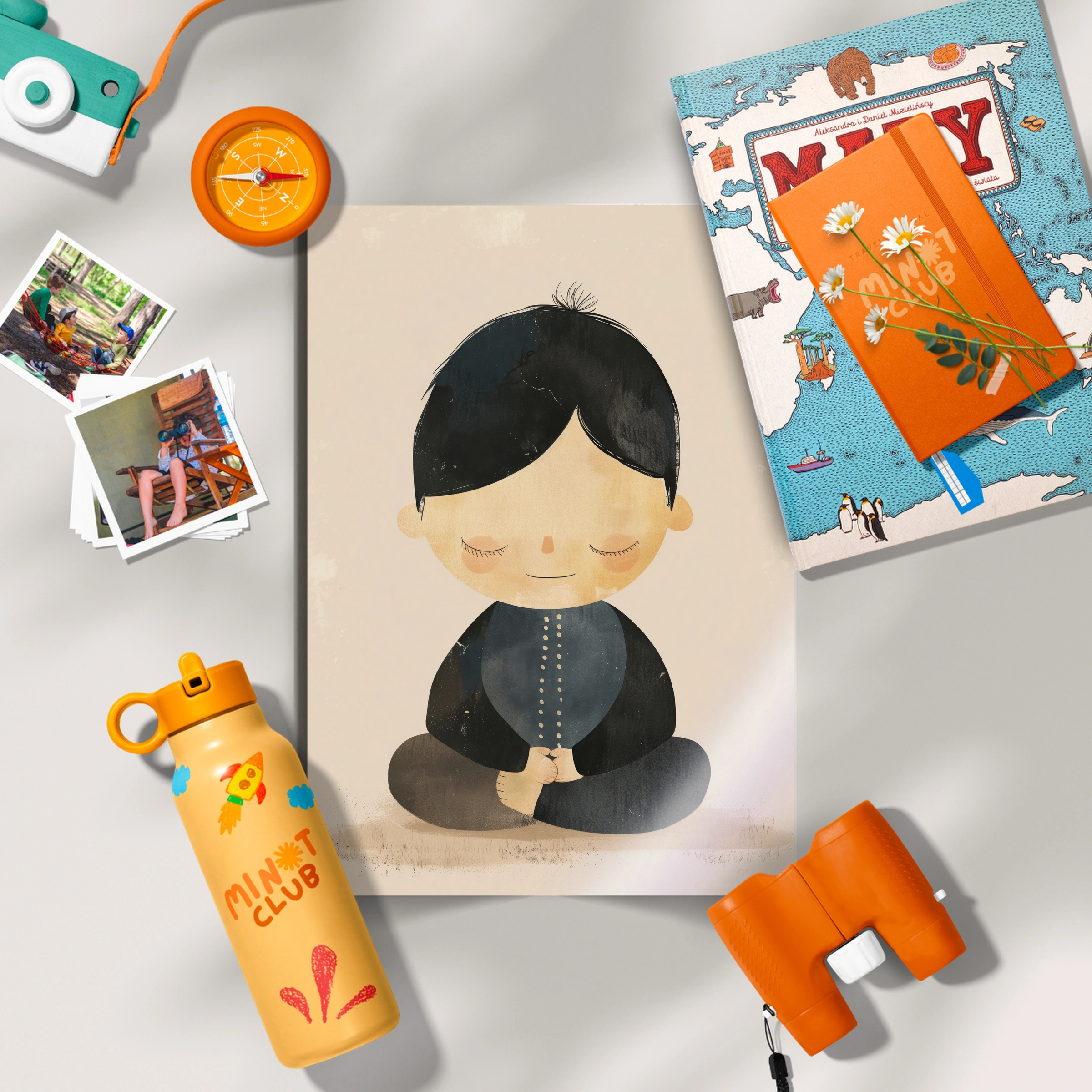 Boy Meditating Nursery Print