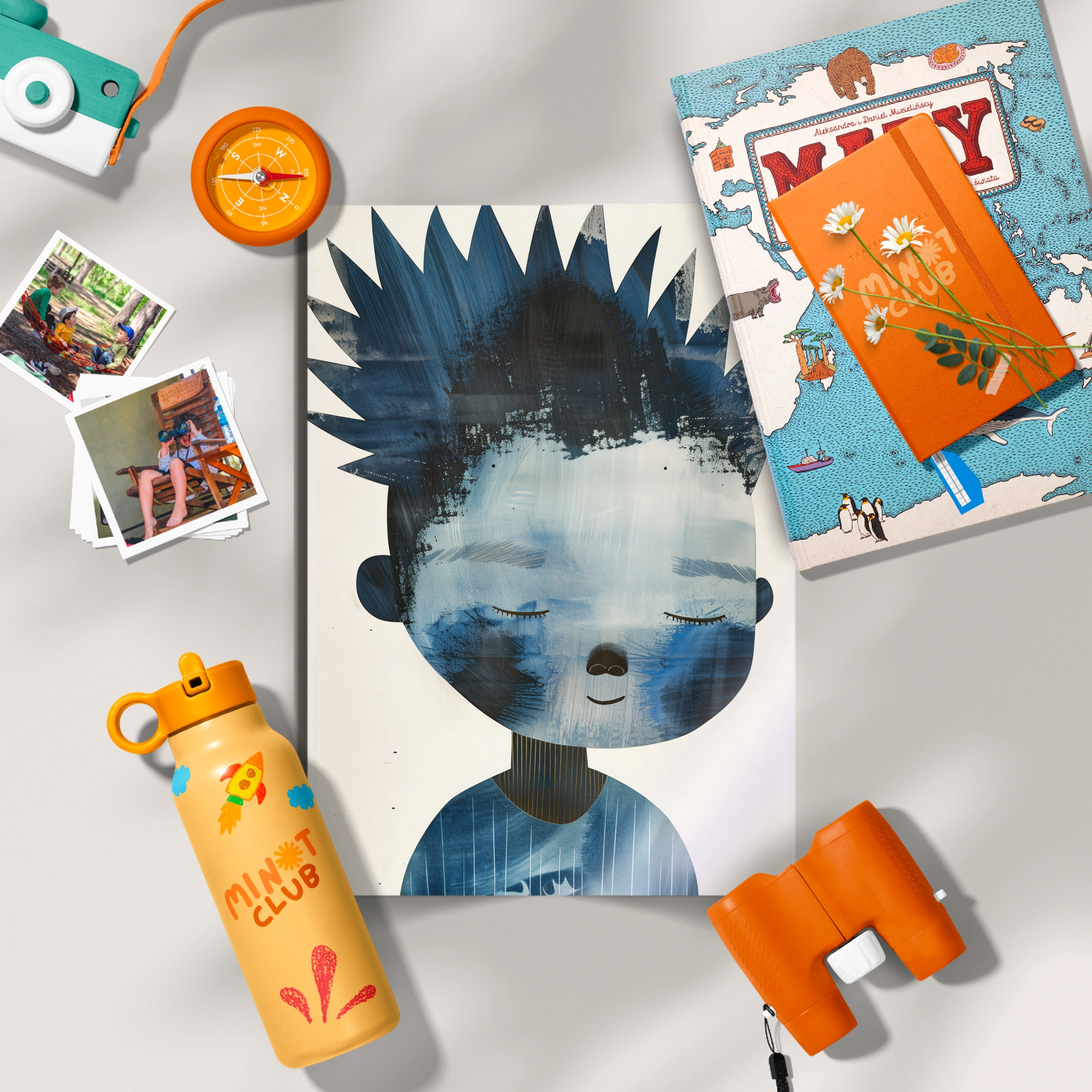Boy with Spiky Hair Nursery Print