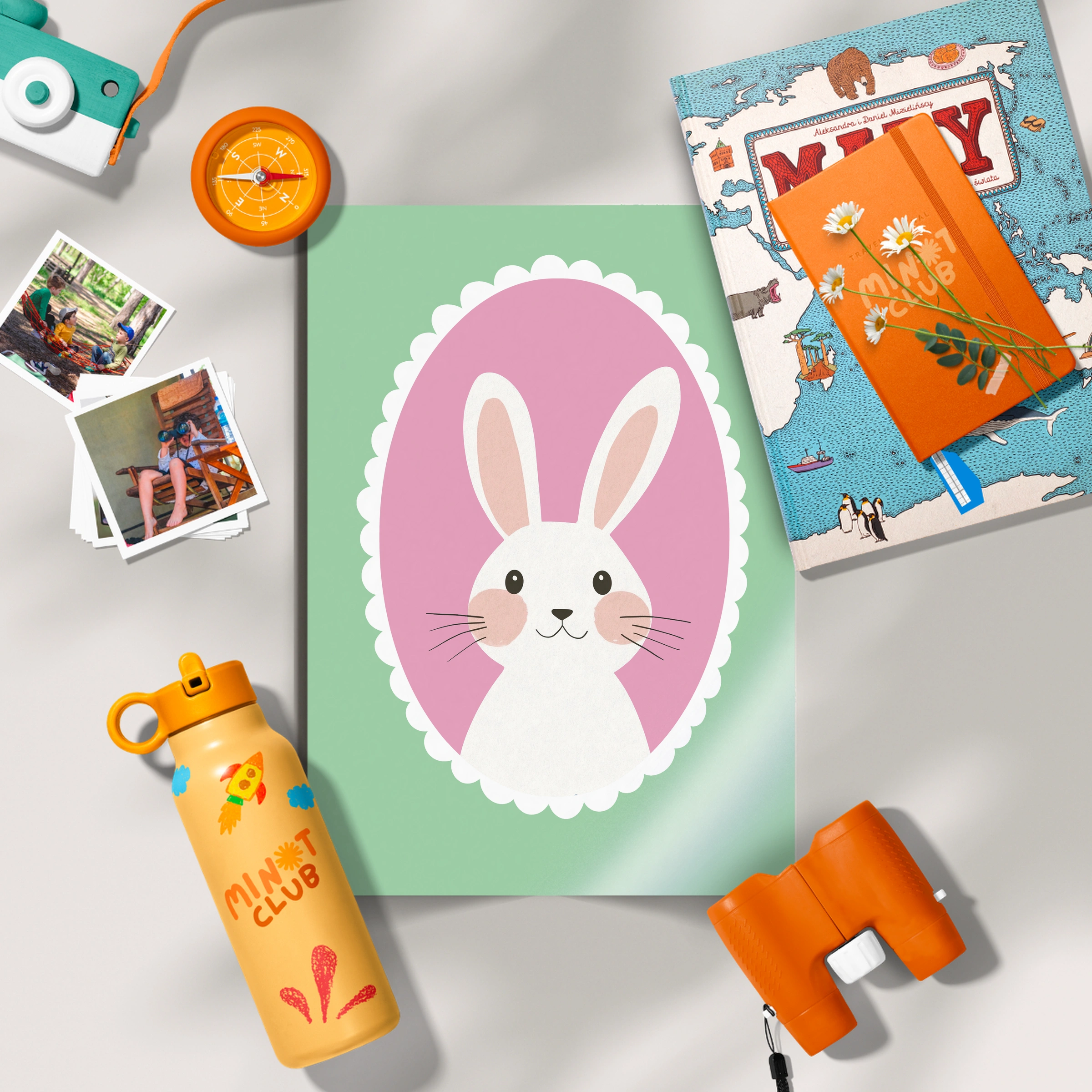 Bunny Cameo Nursery Print