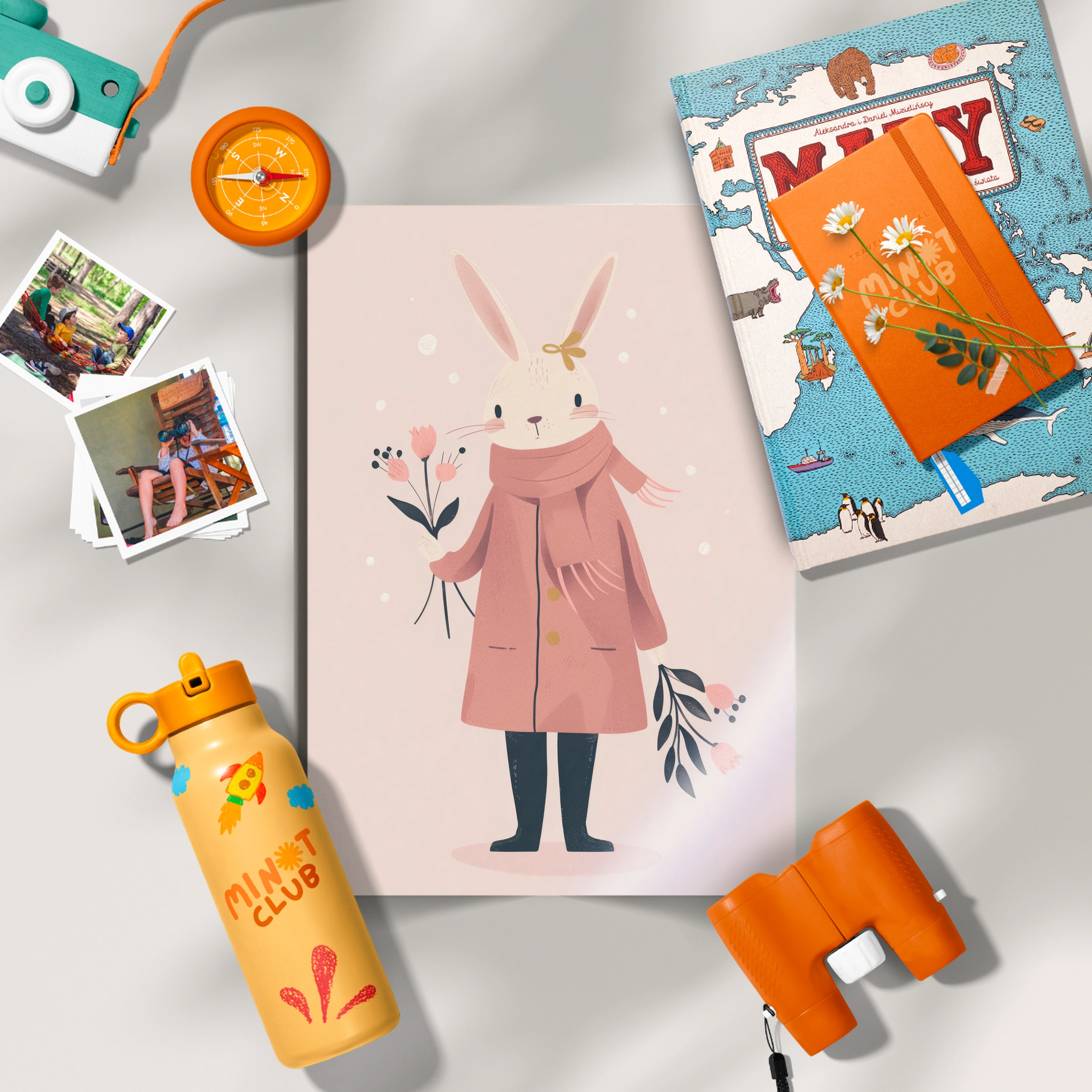 Bunny in a Coat Nursery Print