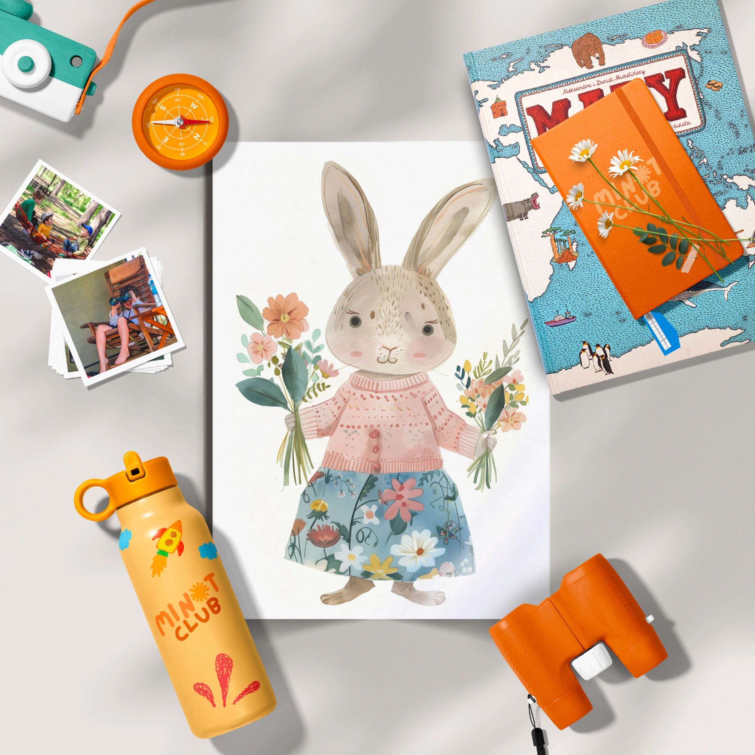 Bunny in a Dress Two Nursery Print