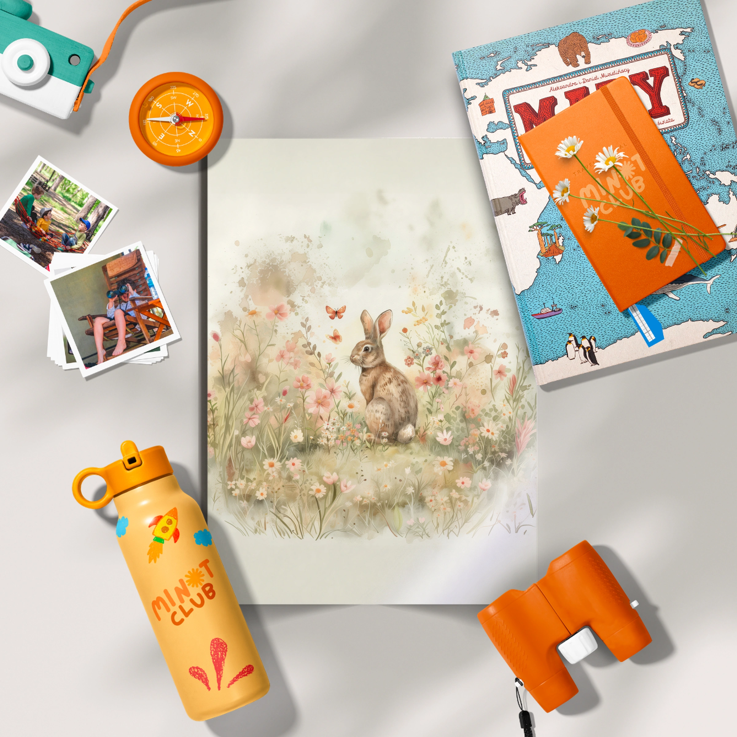 Bunny in a Meadow Nursery Print