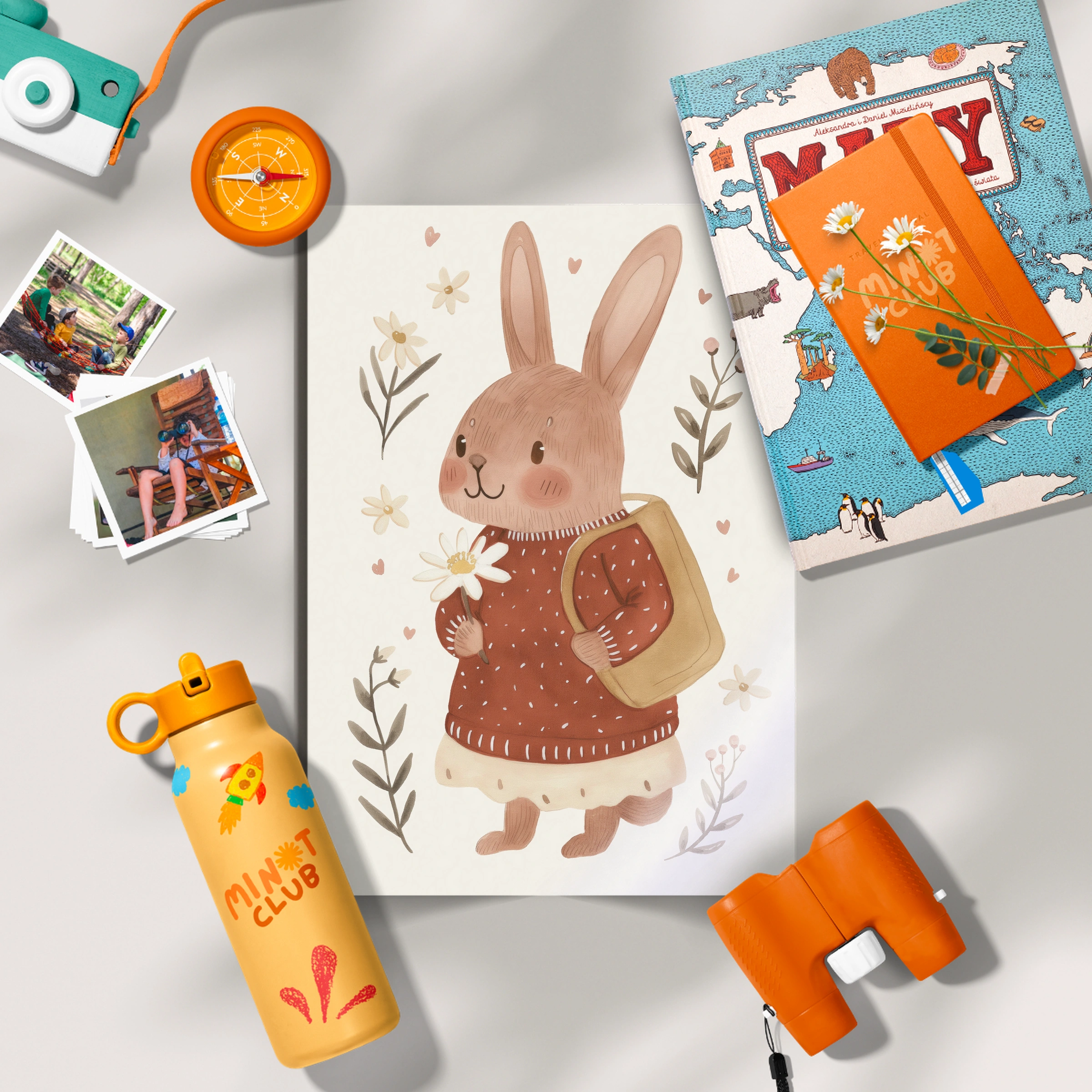 Bunny in a Pinafore Nursery Print