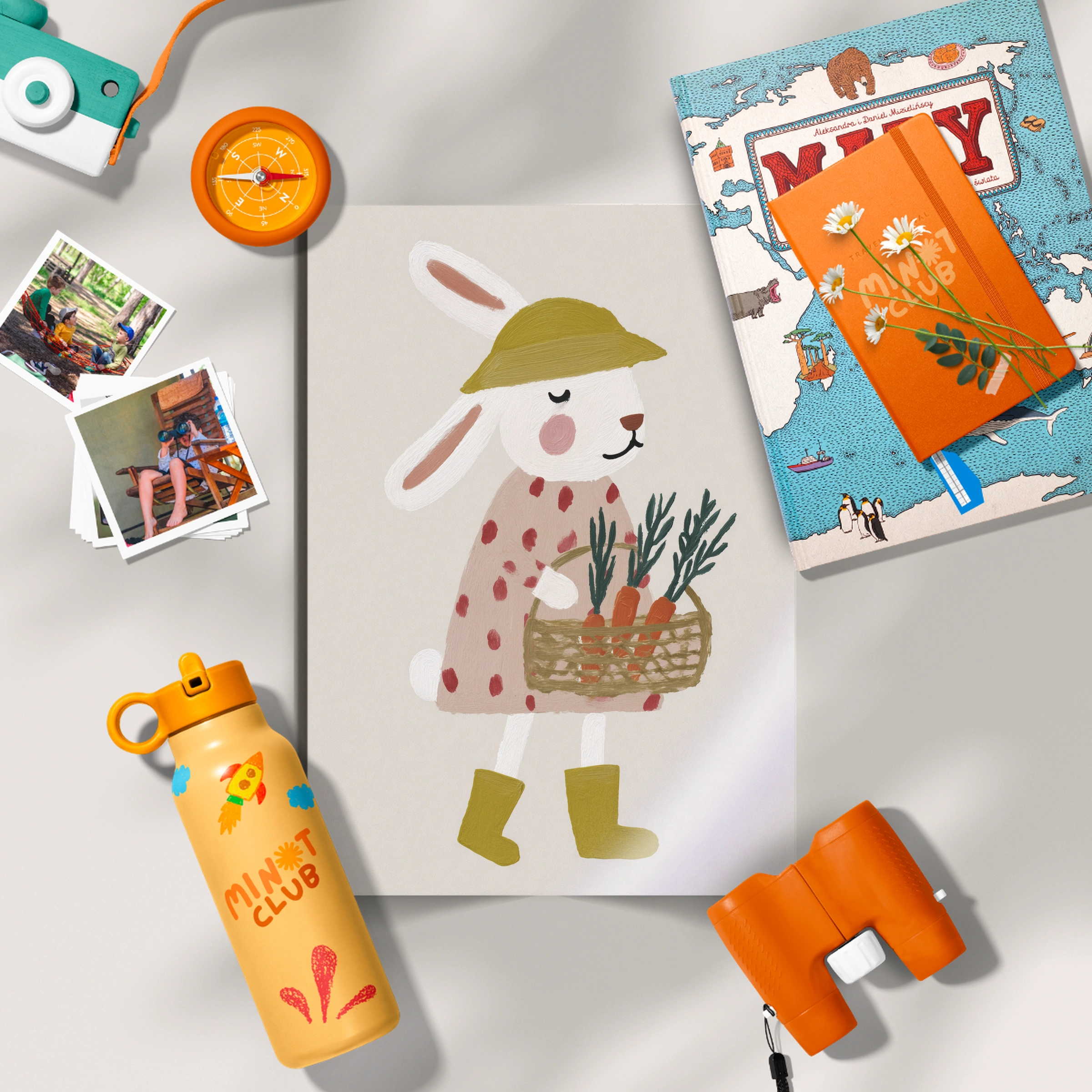 Bunny in a Raincoat Nursery Print