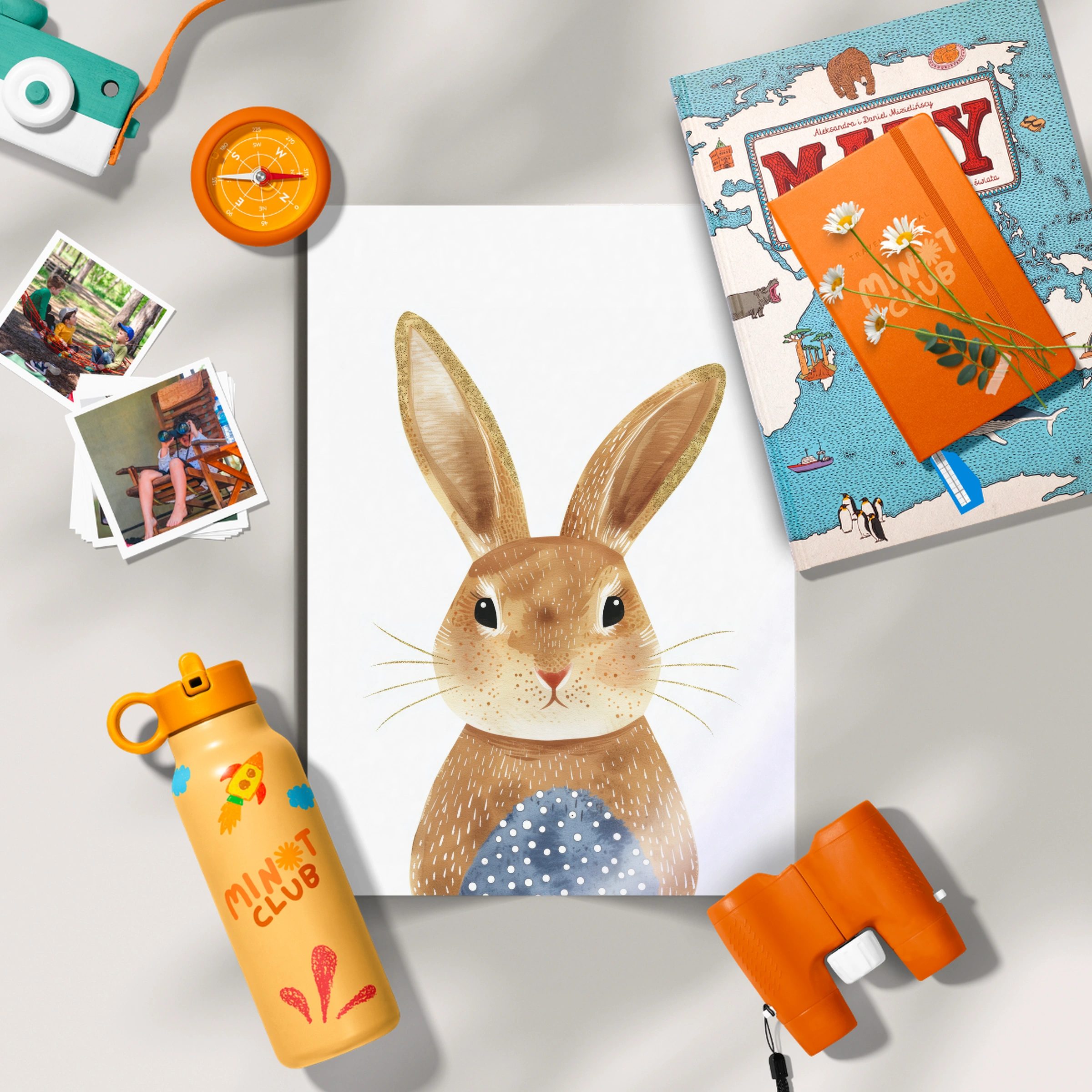 Bunny in Blue Nursery Print