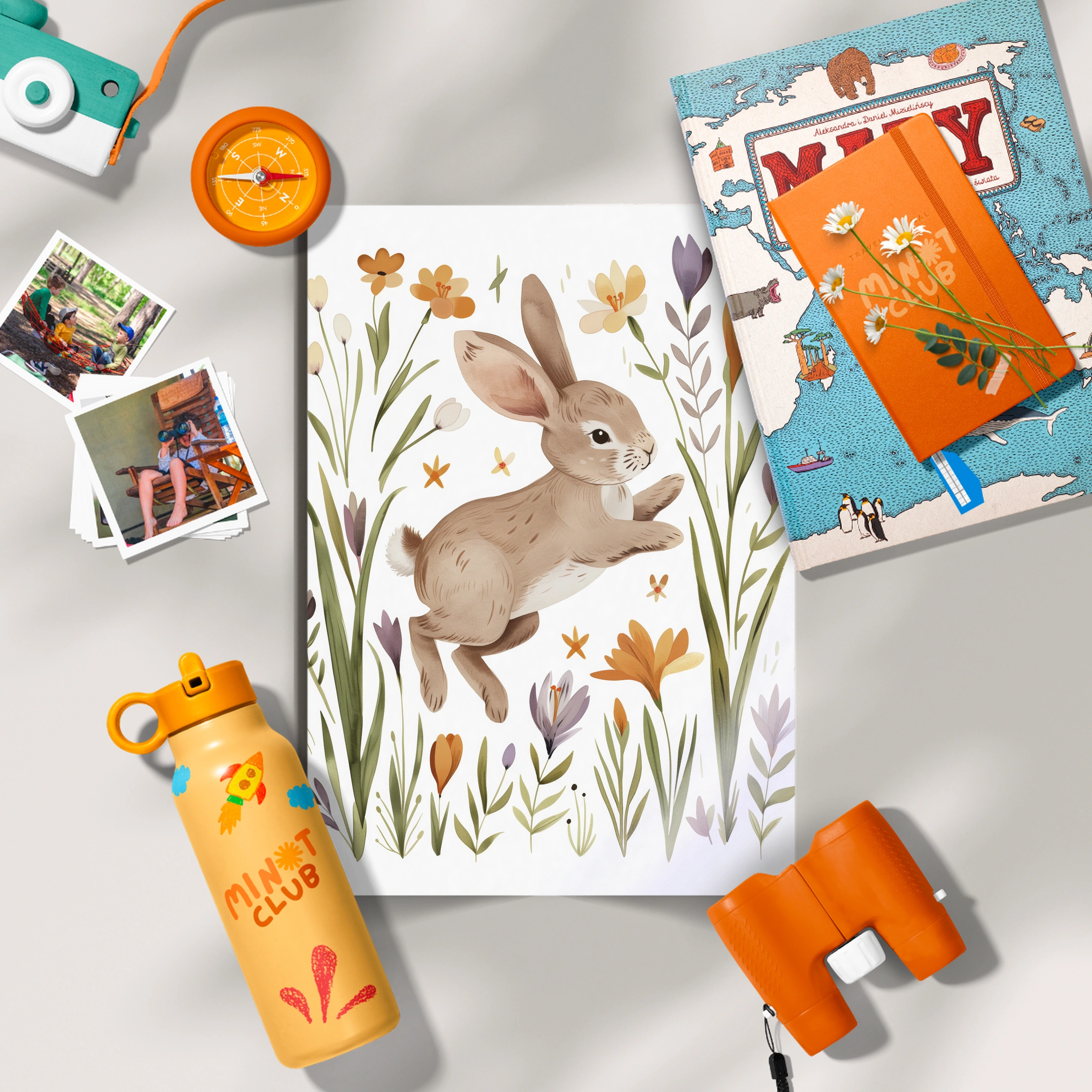 Bunny in Flowers Nursery Print