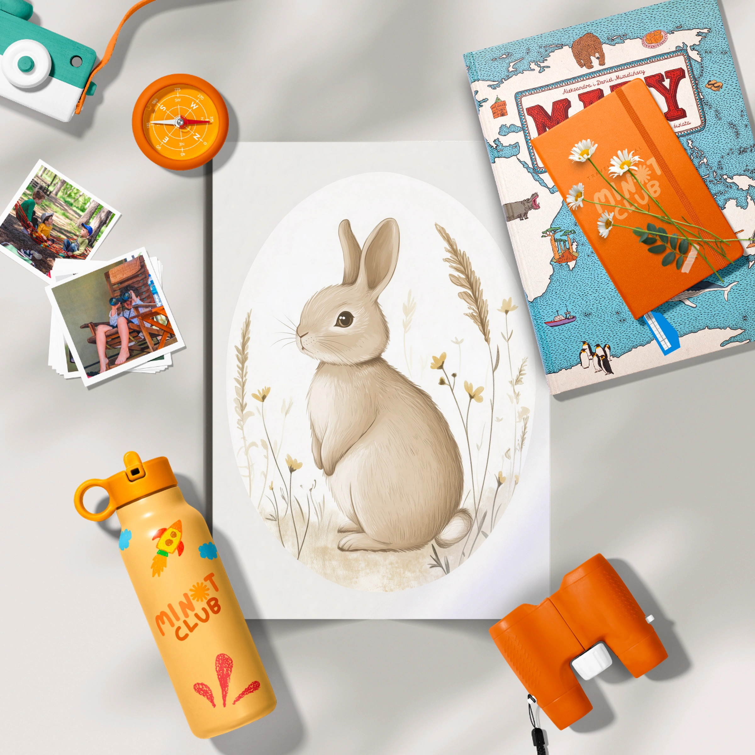 Bunny Oval Nursery Print