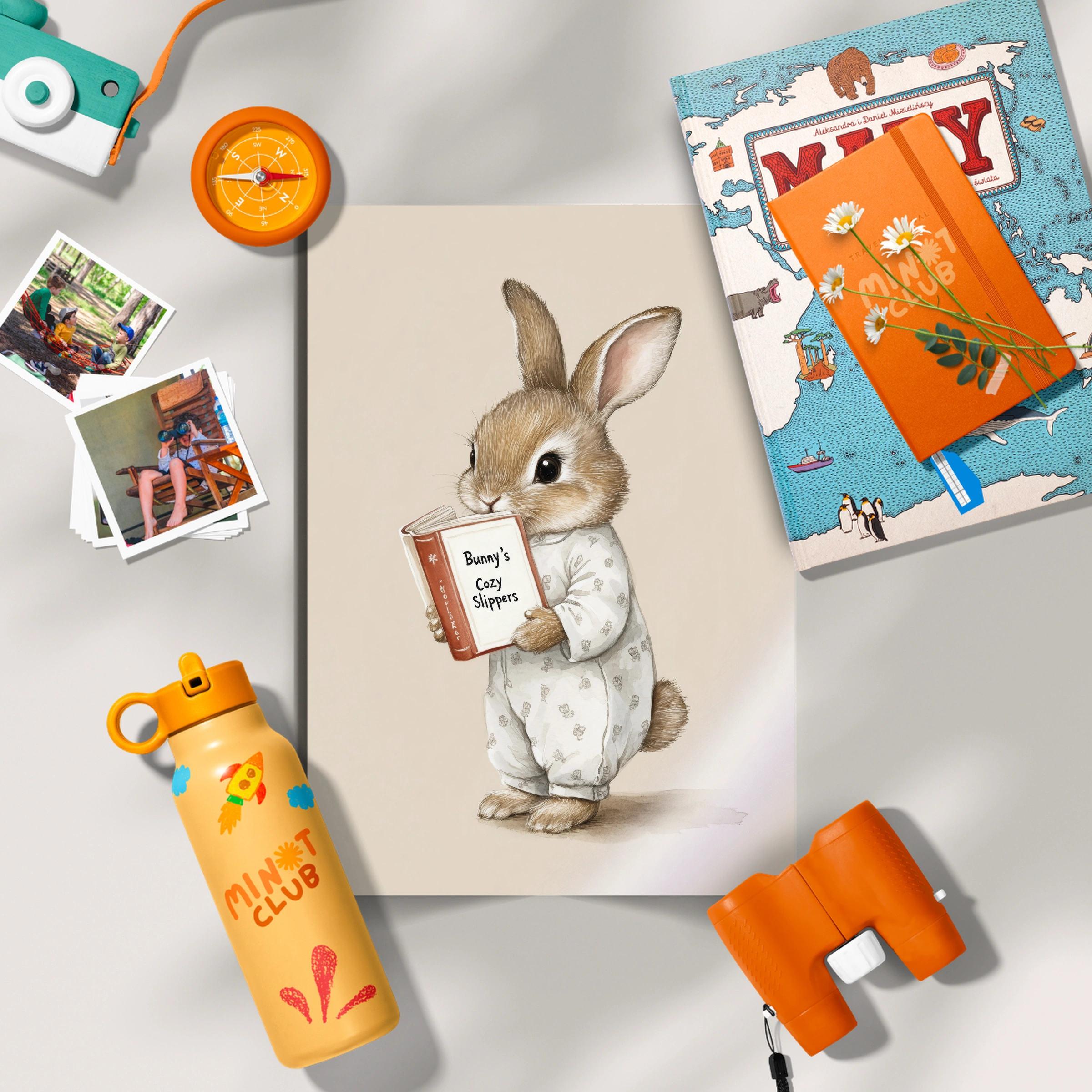 Bunny Reading Nursery Print