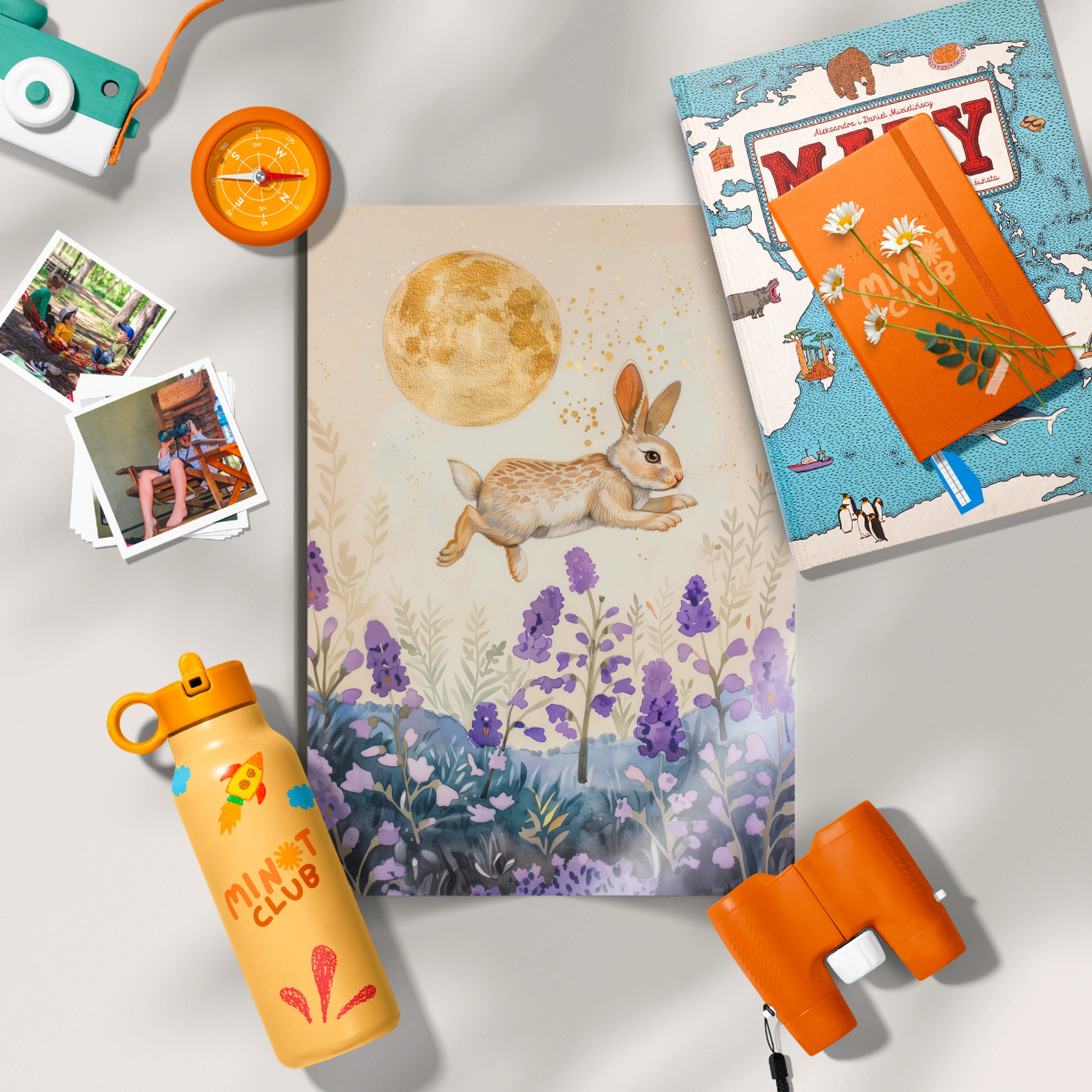 Bunny Under the Moon Nursery Print