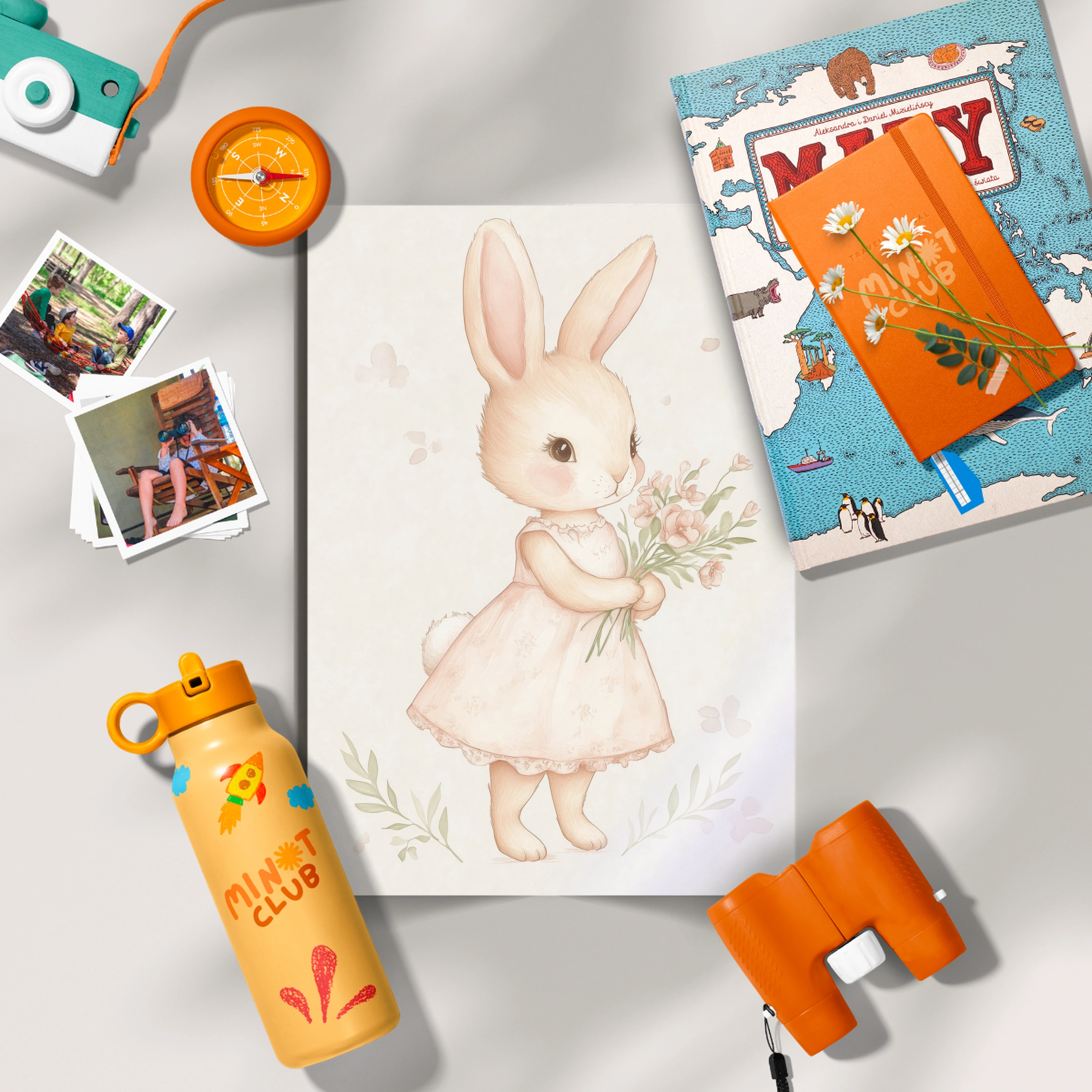 Bunny with a Posy Nursery Print