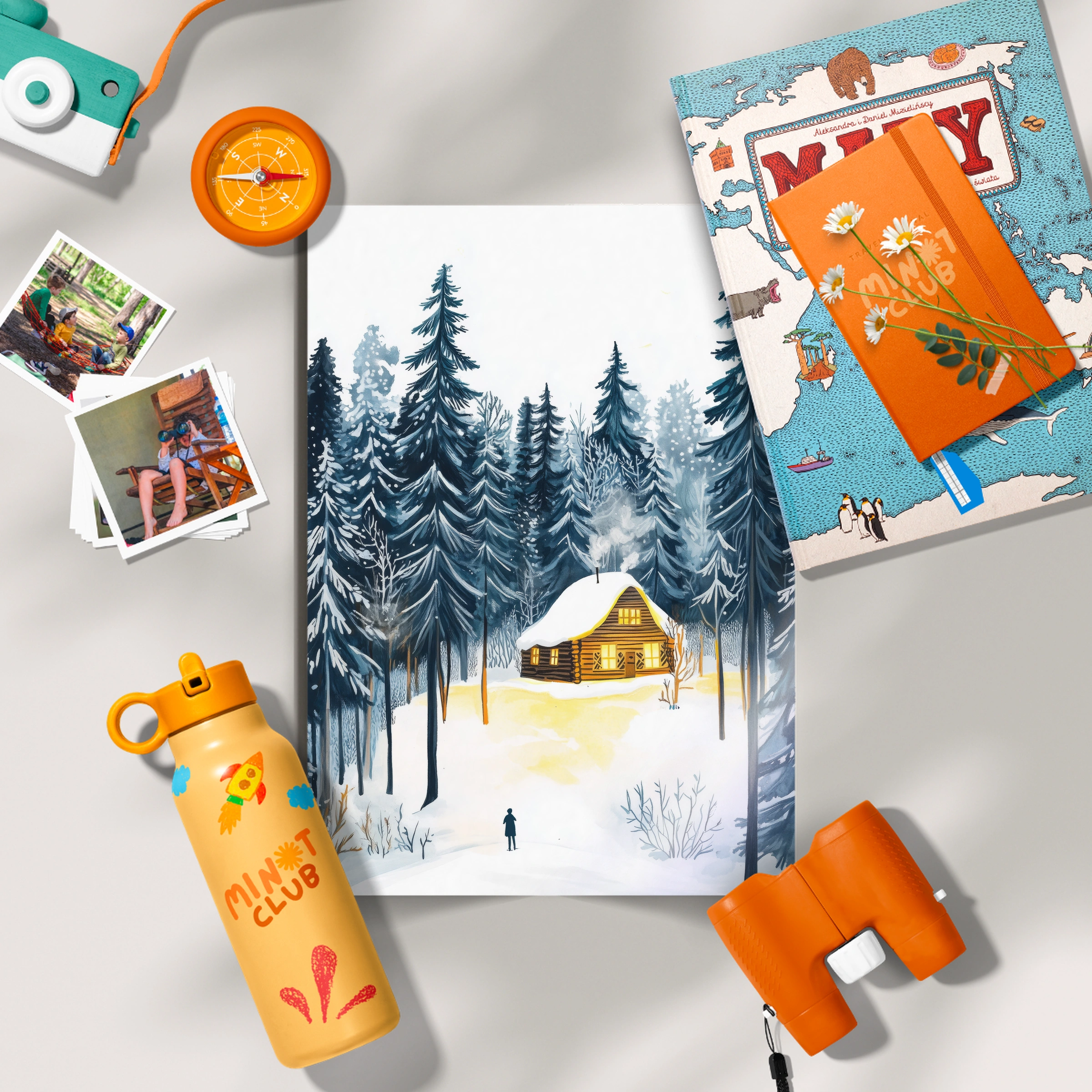 Cabin in the Forest Christmas Print