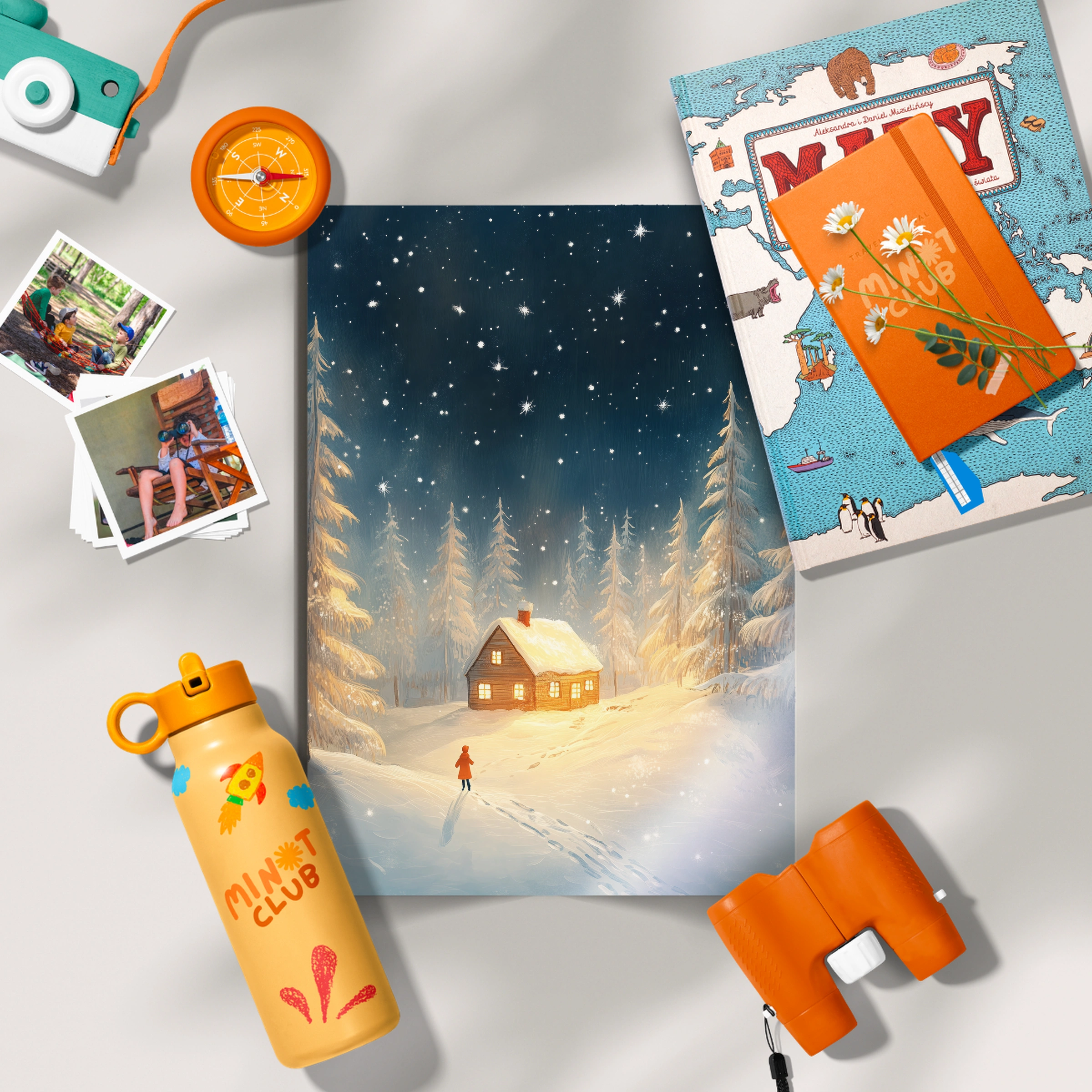 Cabin in the Snow Christmas Print