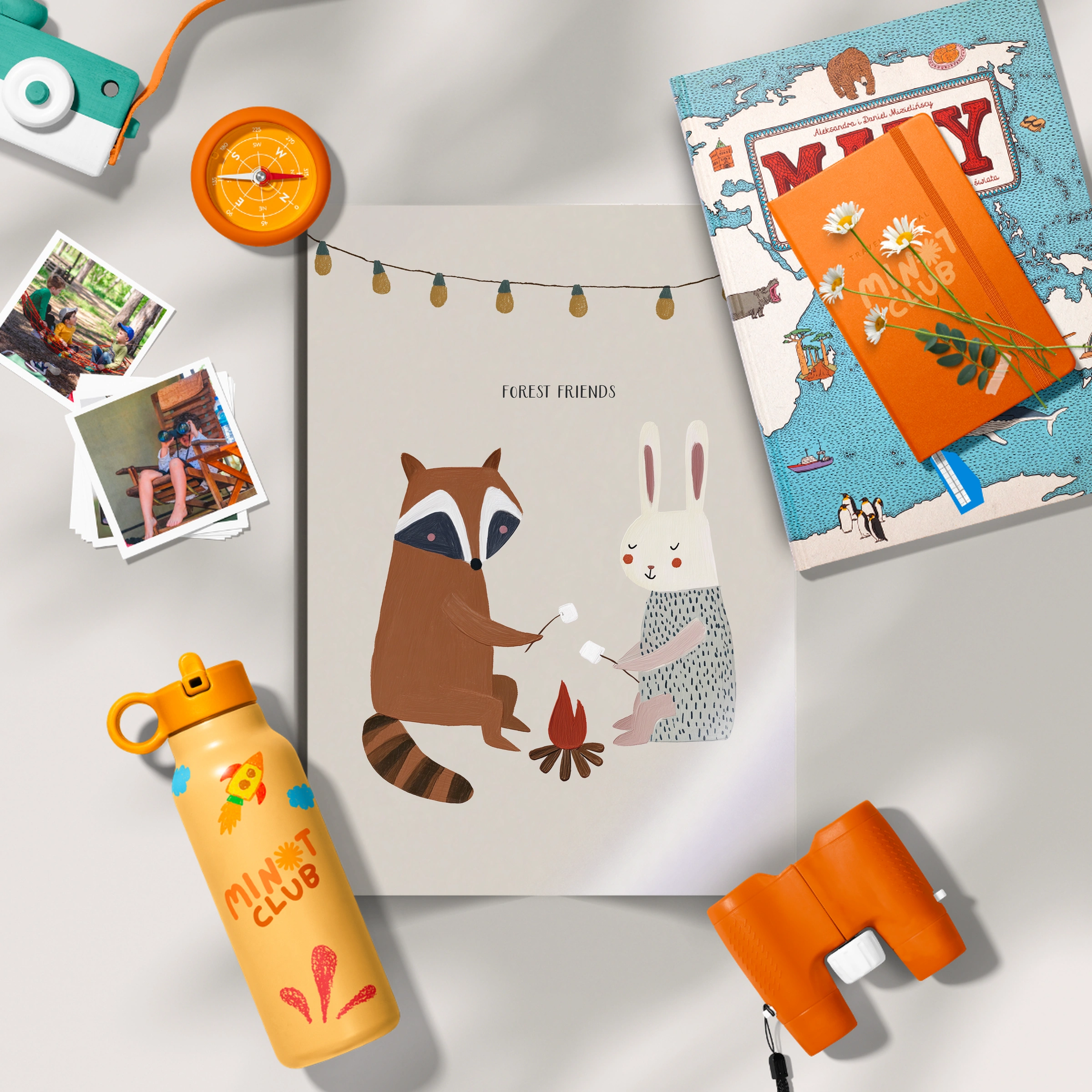 Camping Friends Nursery Print