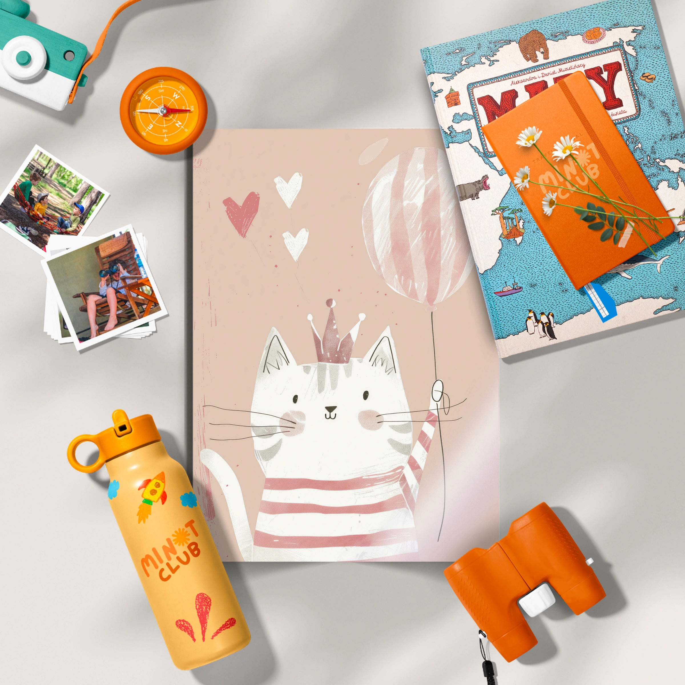 Cat with a Balloon Nursery Print