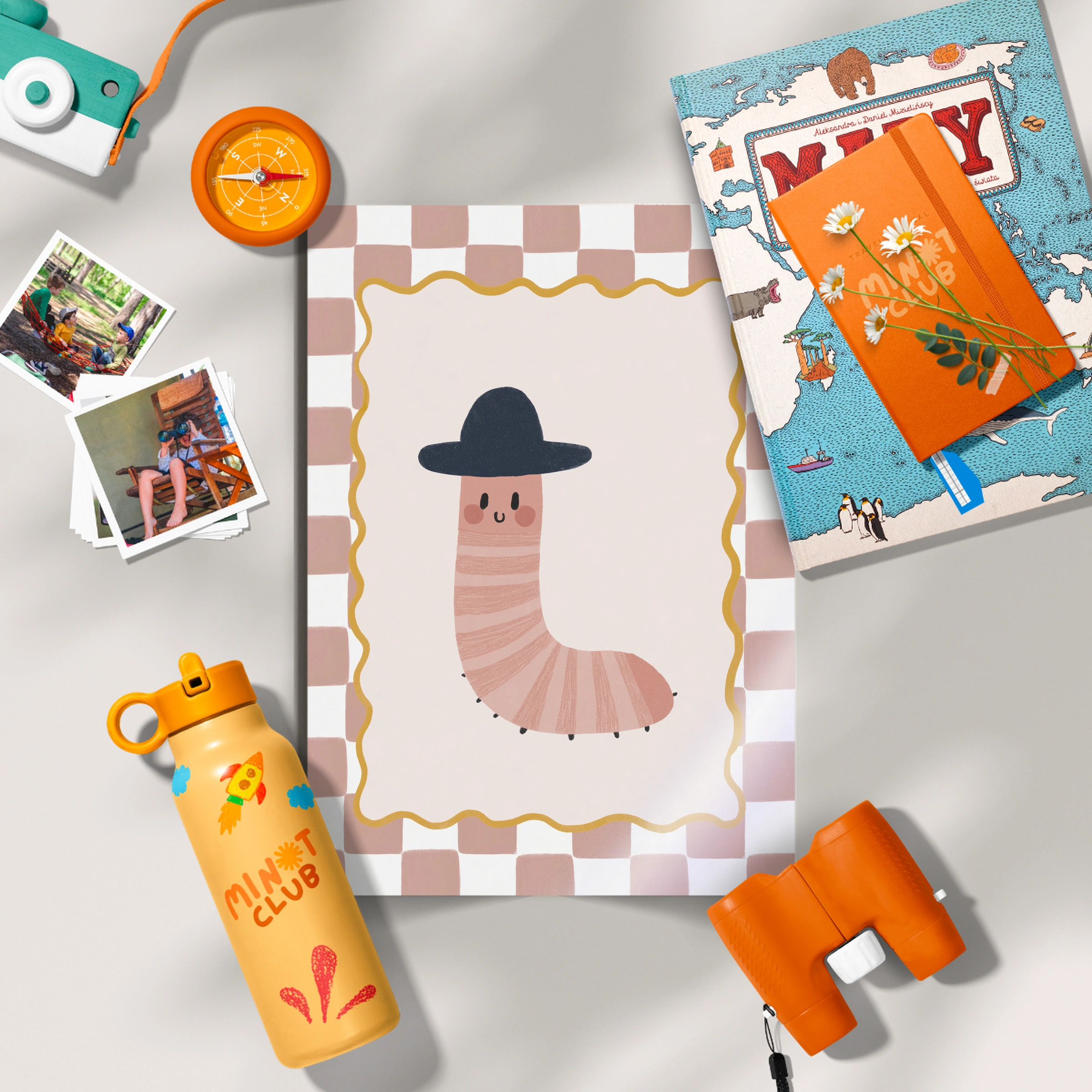 Caterpillar in a Hat Nursery Print