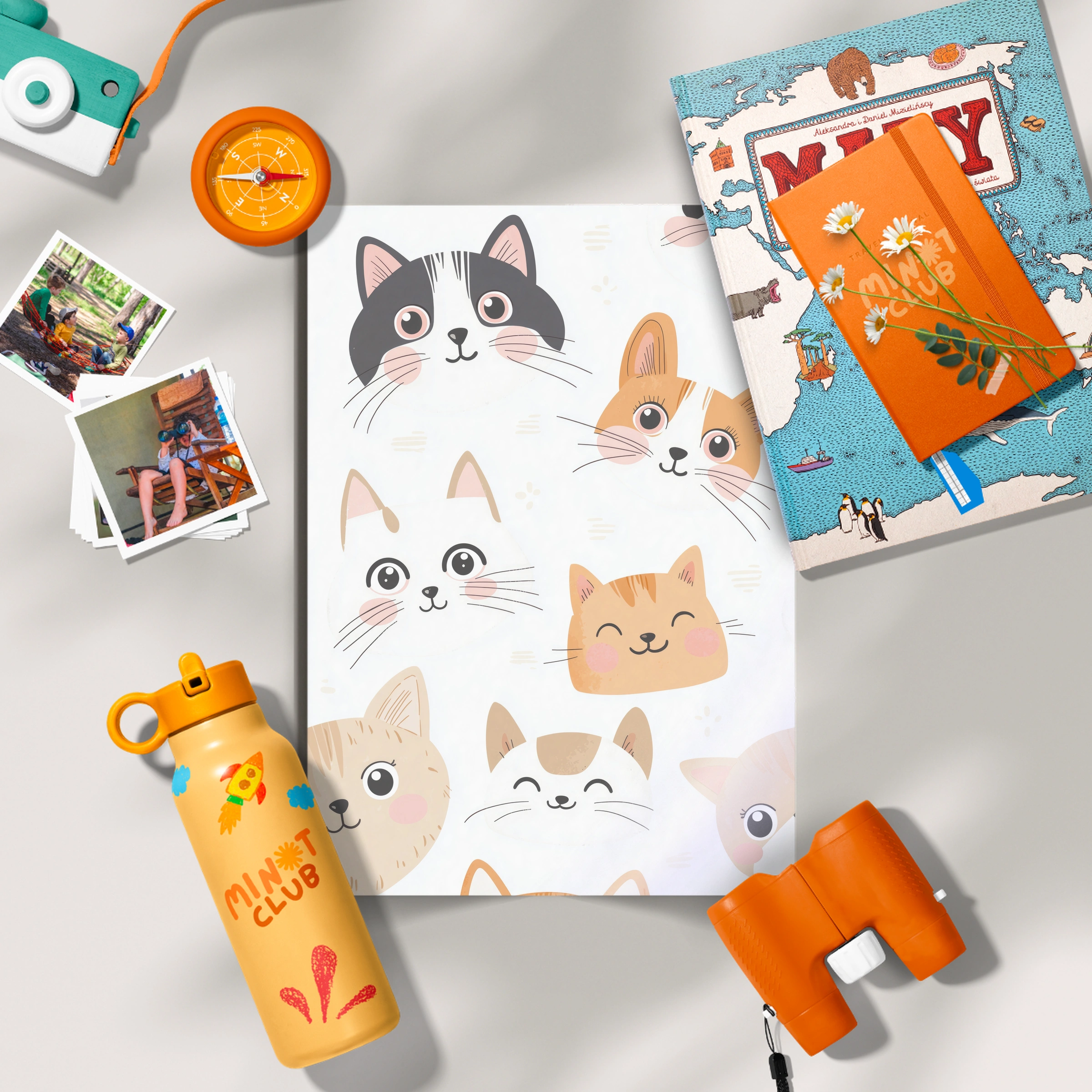 Cats and Corgi Nursery Print