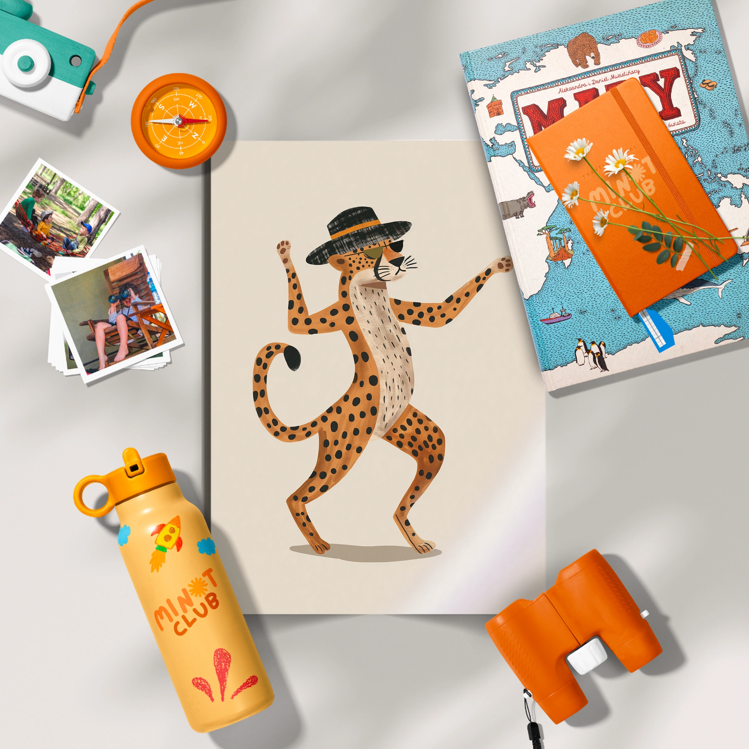Cheetah in a Hat Nursery Print