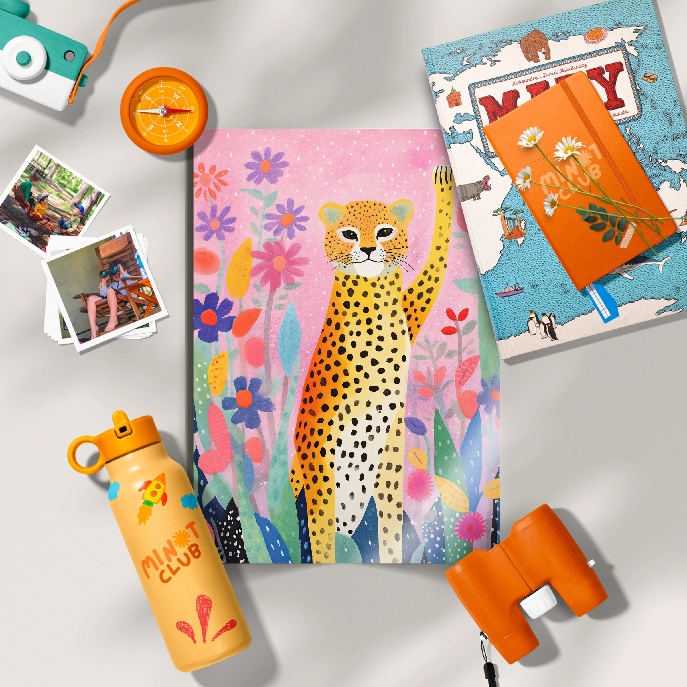 Cheetah in Flowers Nursery Print