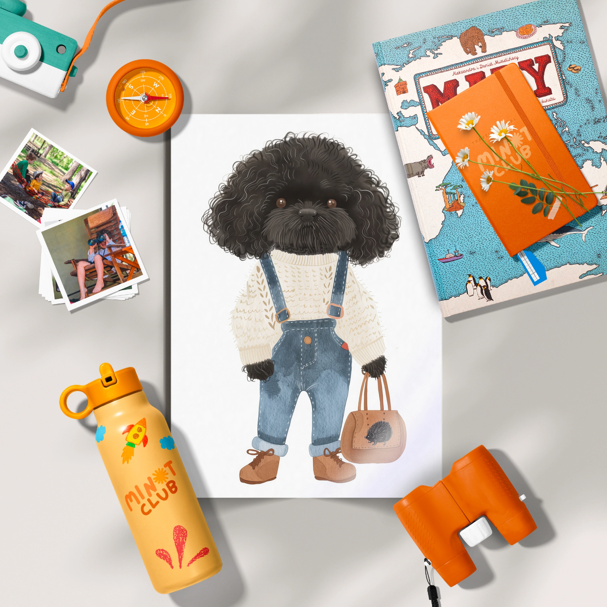Child with a Black Poodle Nursery Print