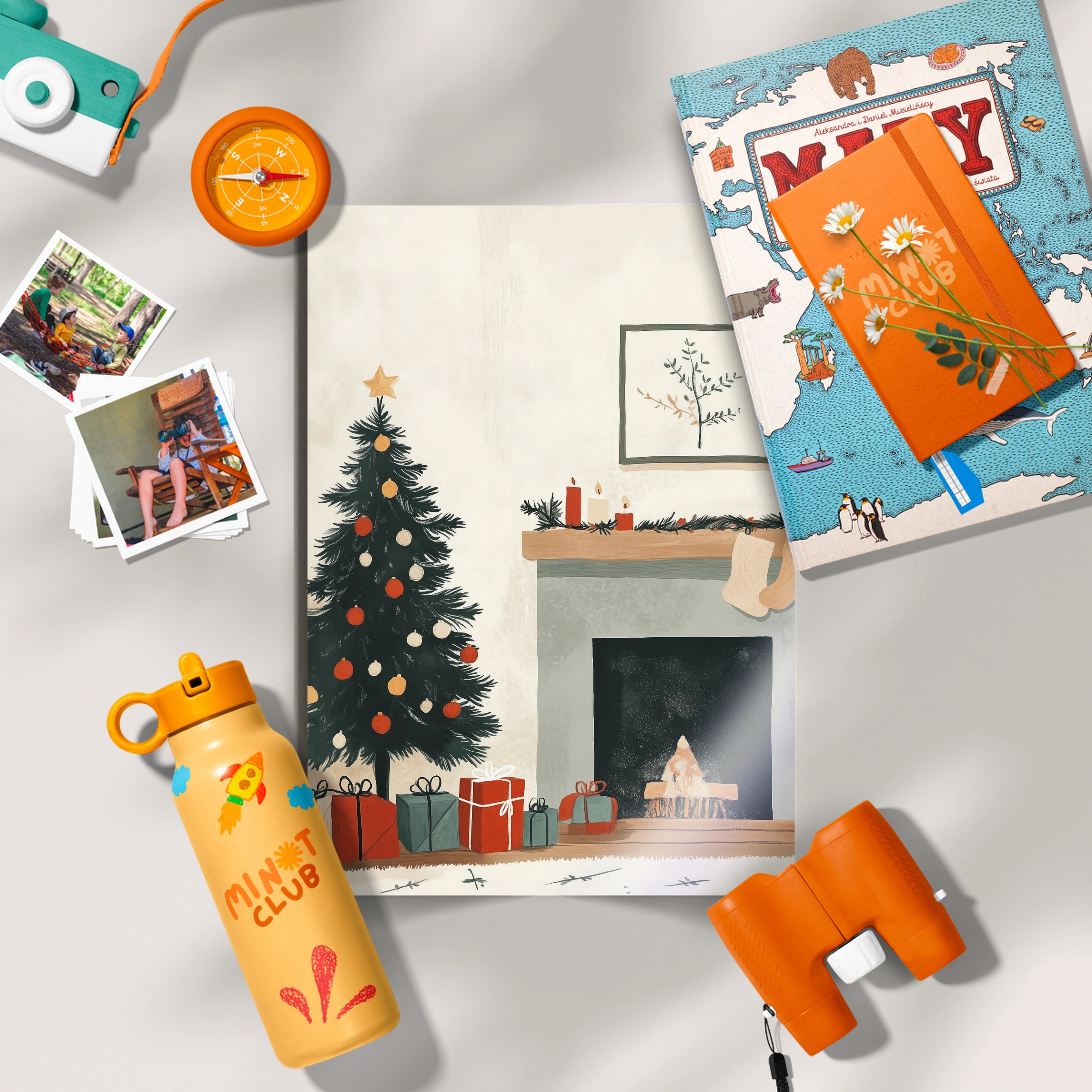 Christmas Tree and Fireplace Print