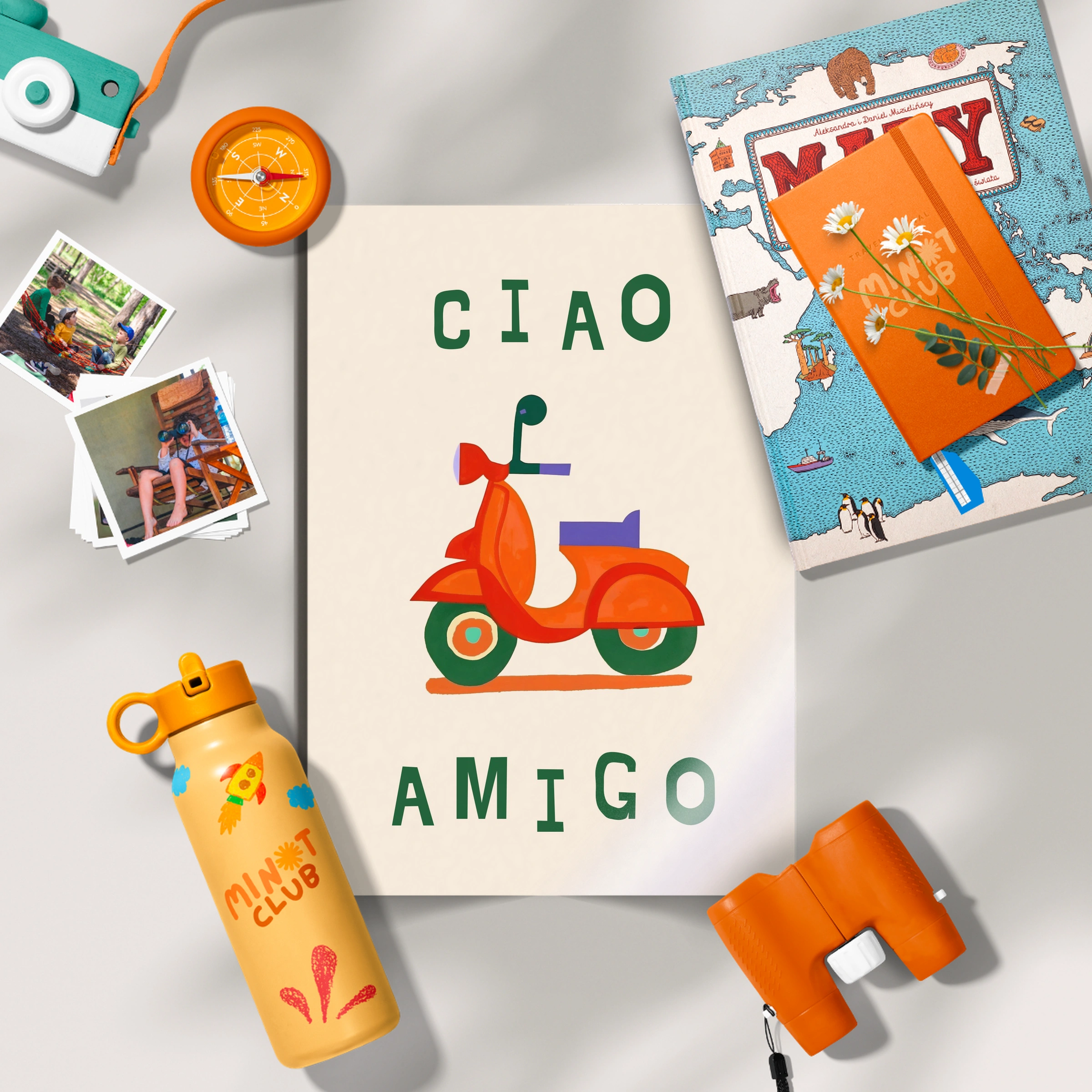 Ciao Amigo Scooter Nursery Print